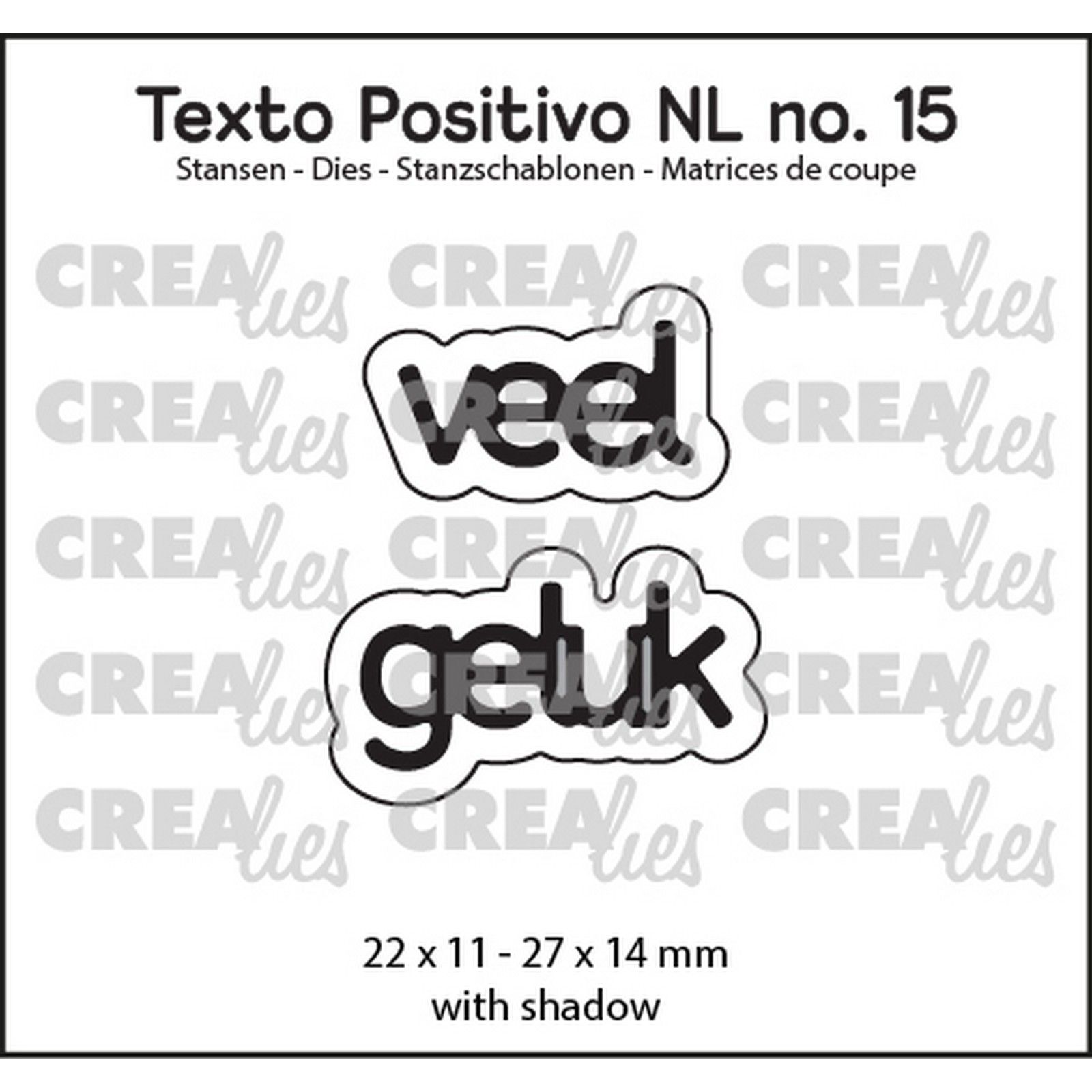Crealies • Texto Positivo Cutting Die Veel Geluk