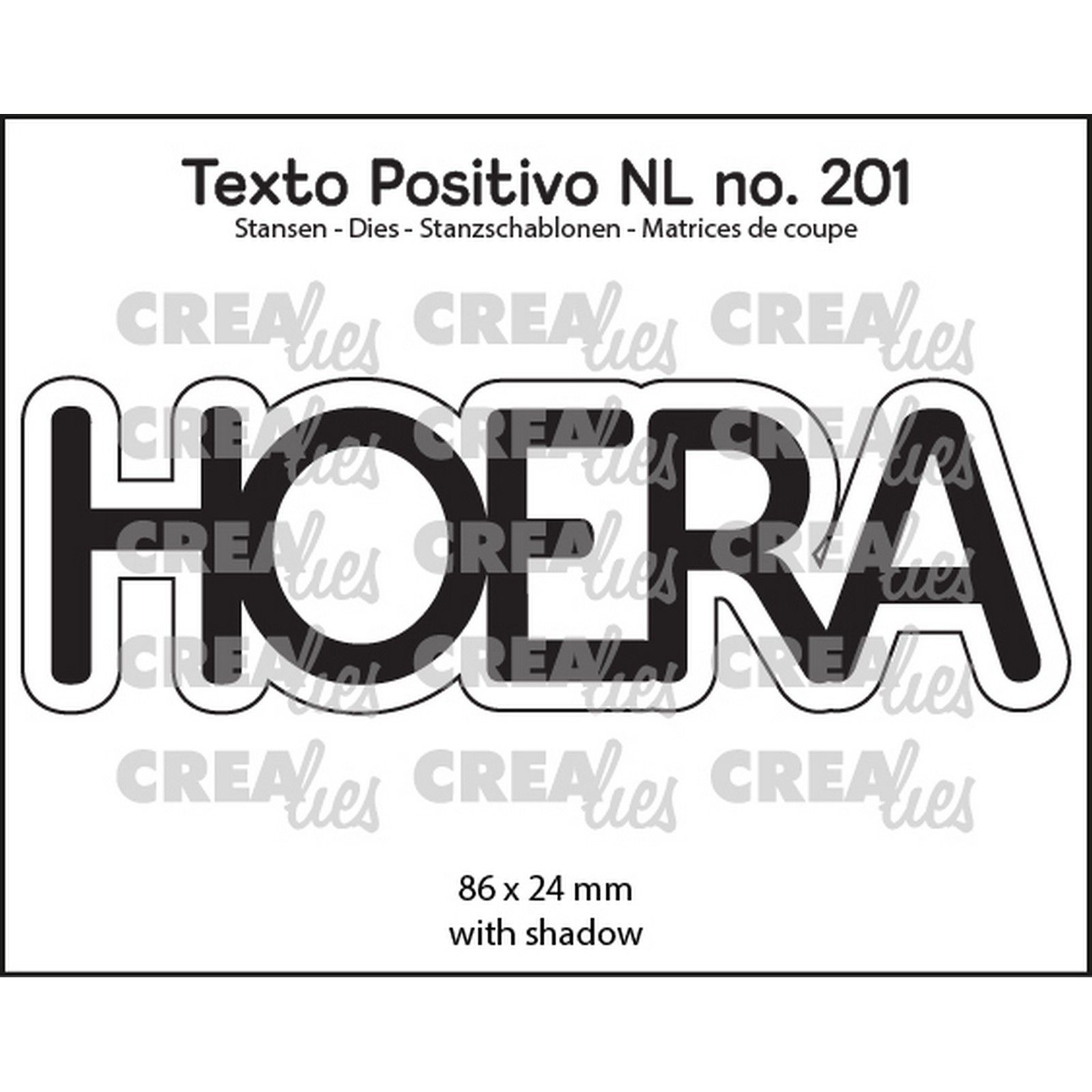 Crealies • Texto Positivo Die Cut HOERA