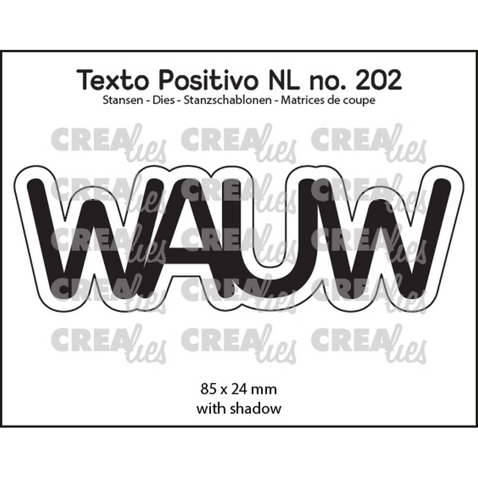 Crealies • Texto Positivo Die Cut WAUW