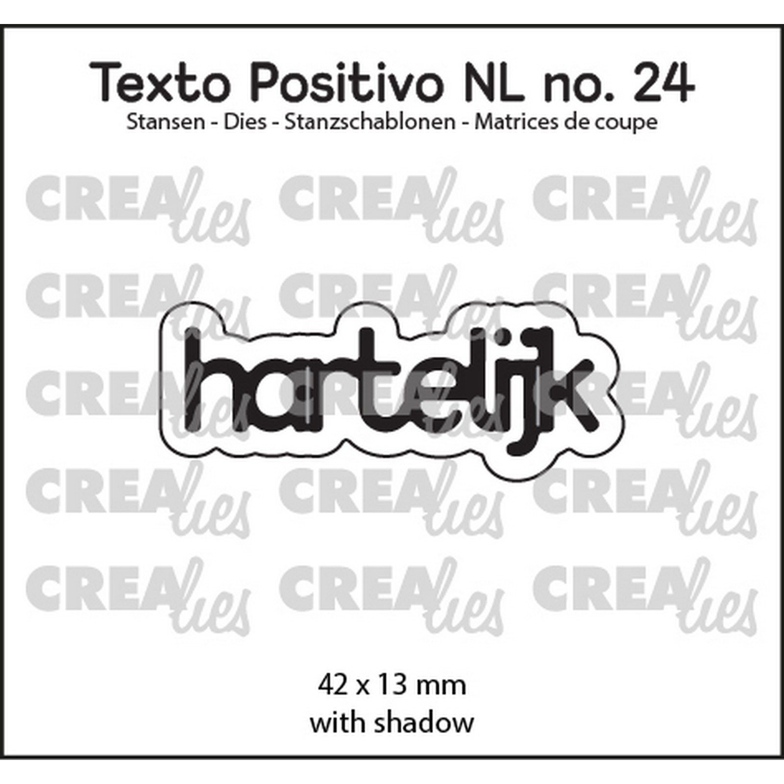 Crealies • Texto Positivo NL Dies Hartelijk