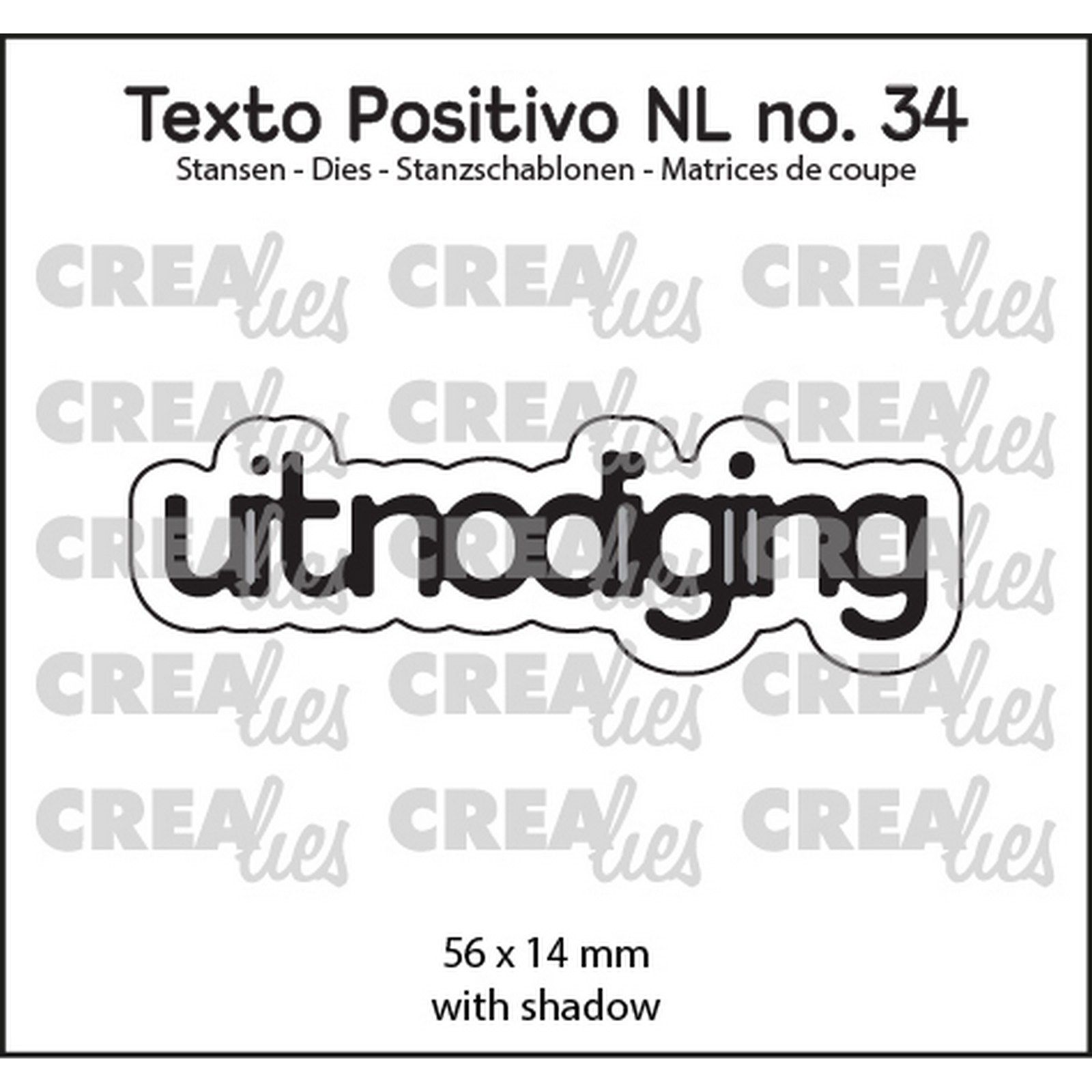 Crealies • Texto Positivo NL Dies Uitnodiging