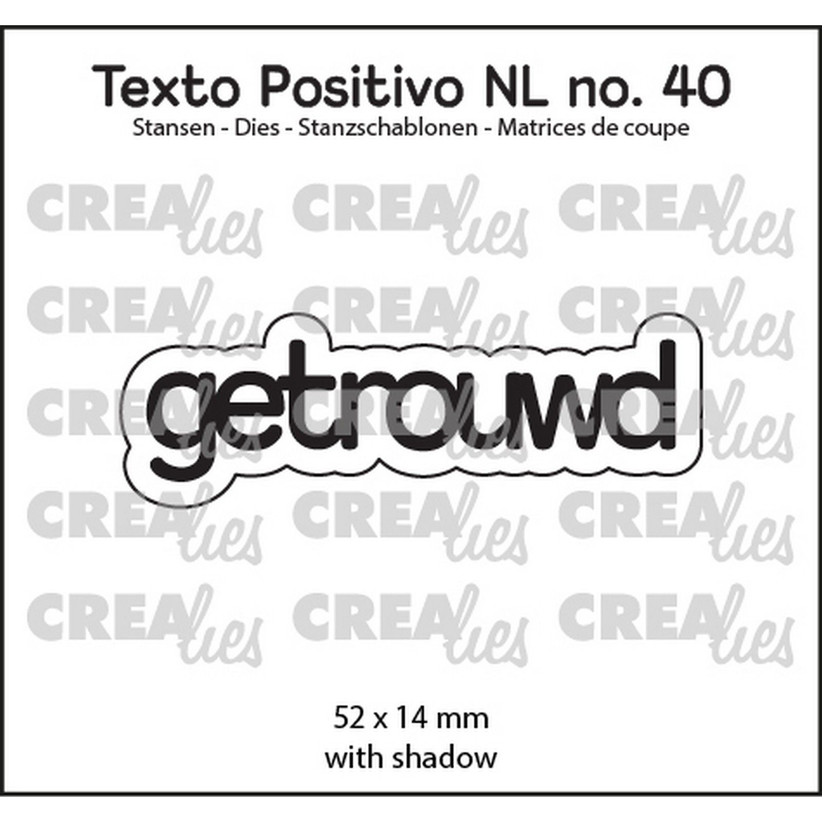Crealies • Texto Positivo Cutting Die Getrouwd