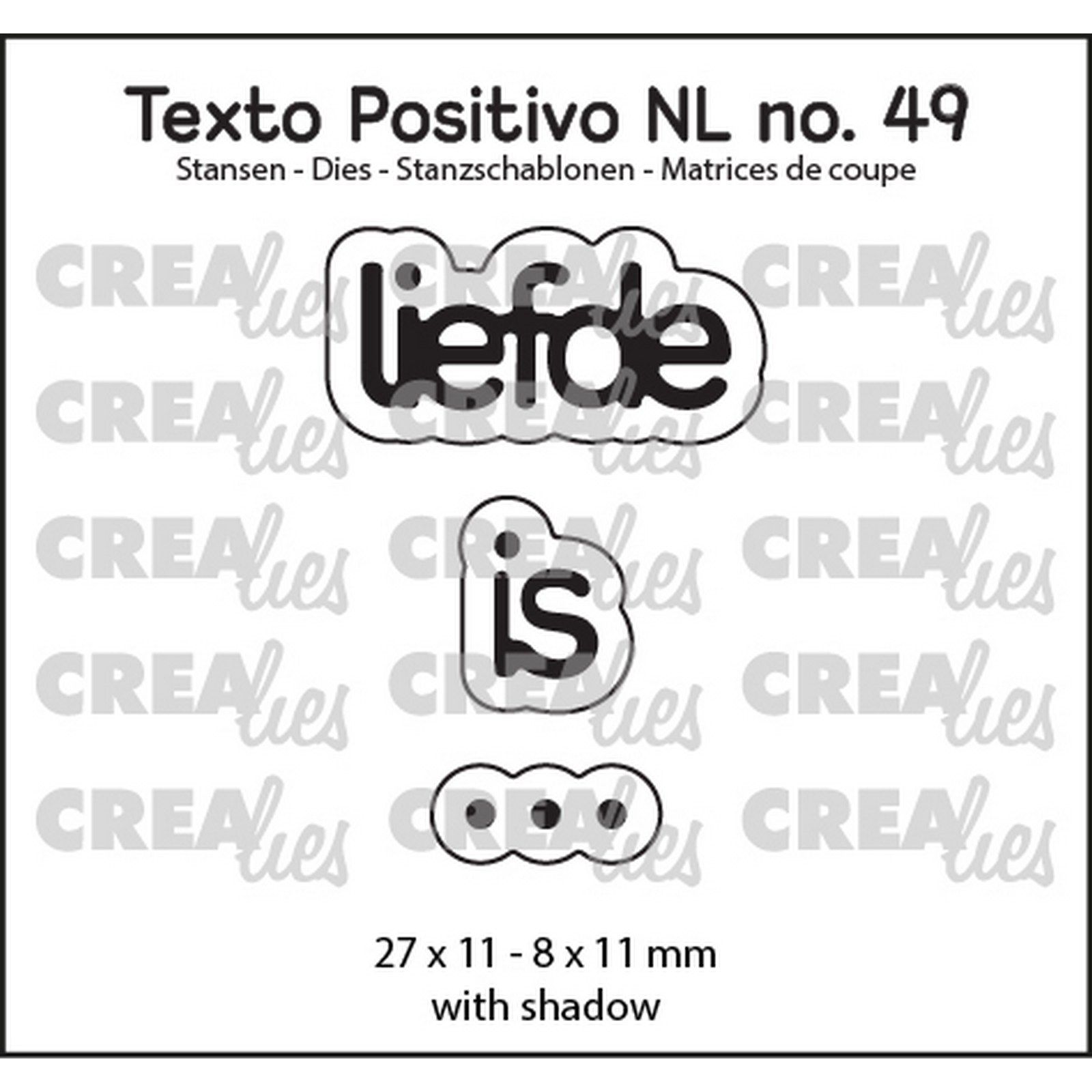 Crealies • Texto Positivo NL Dies Liefde Is …