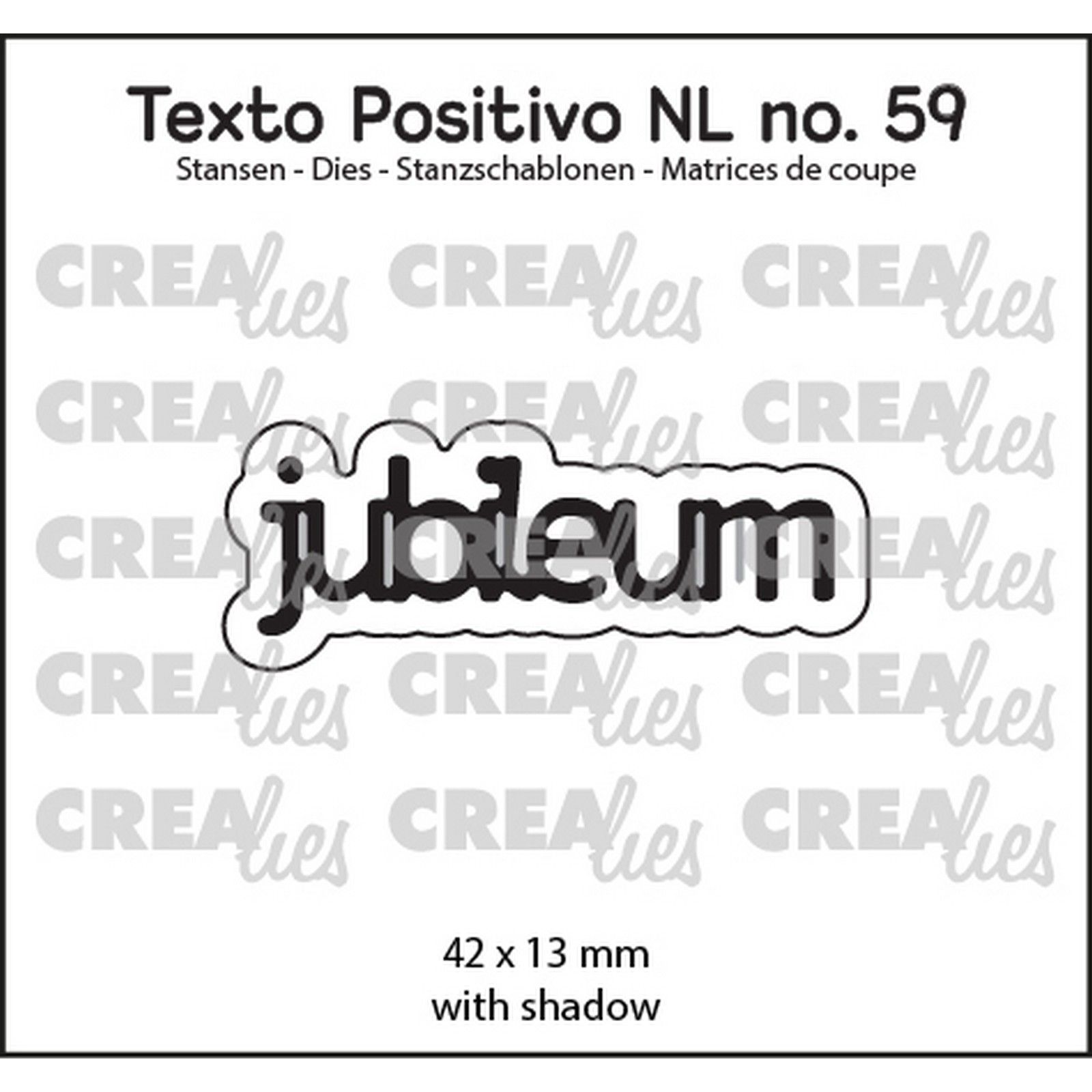Crealies • Texto Positivo Cutting Die Jubileum