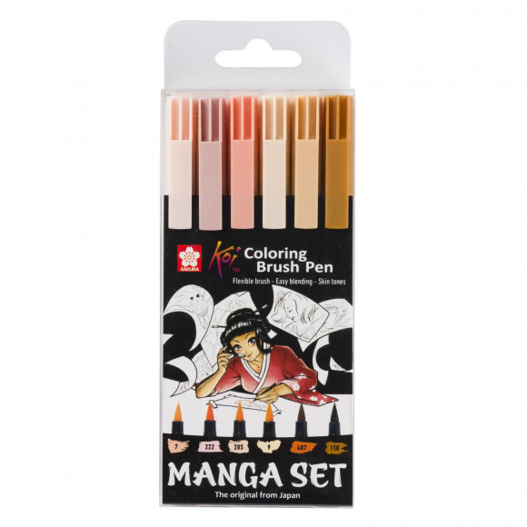 Sakura • Koi brush pens Manga 6pcs Skin tones