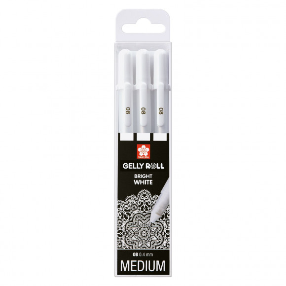 Sakura • Gelly roll gel pen 08 White 3pieces