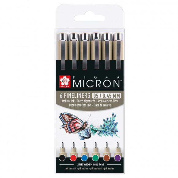 SAKURA Pigma Micron Fineliner Pens - Archival Black and Brown Ink Pens -  Pens for Writing, Drawing, or Journaling - Black and Brown Colored Ink -  003