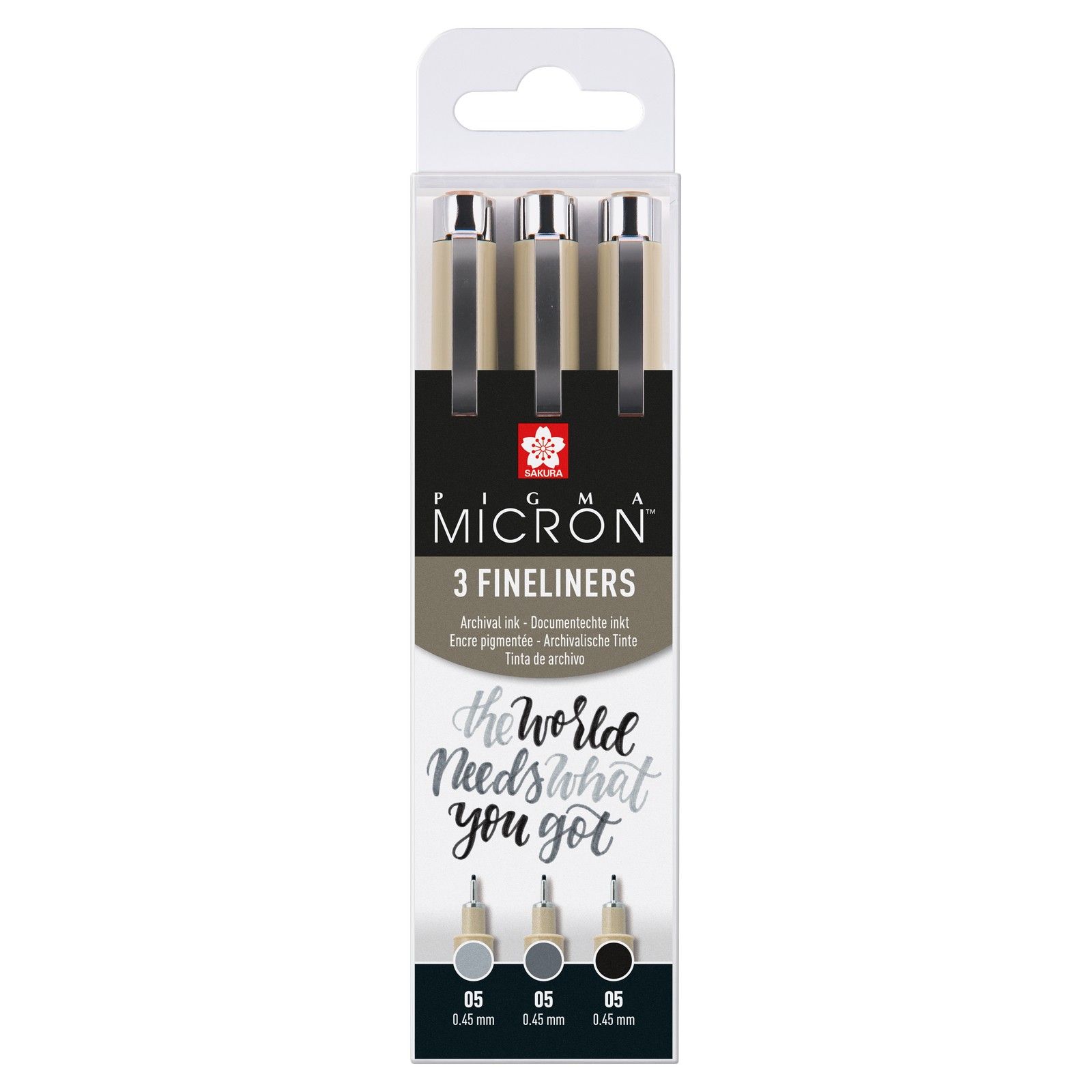 Sakura • Pigma micron 05 fineliner set Zwart & Grijs 3pcs