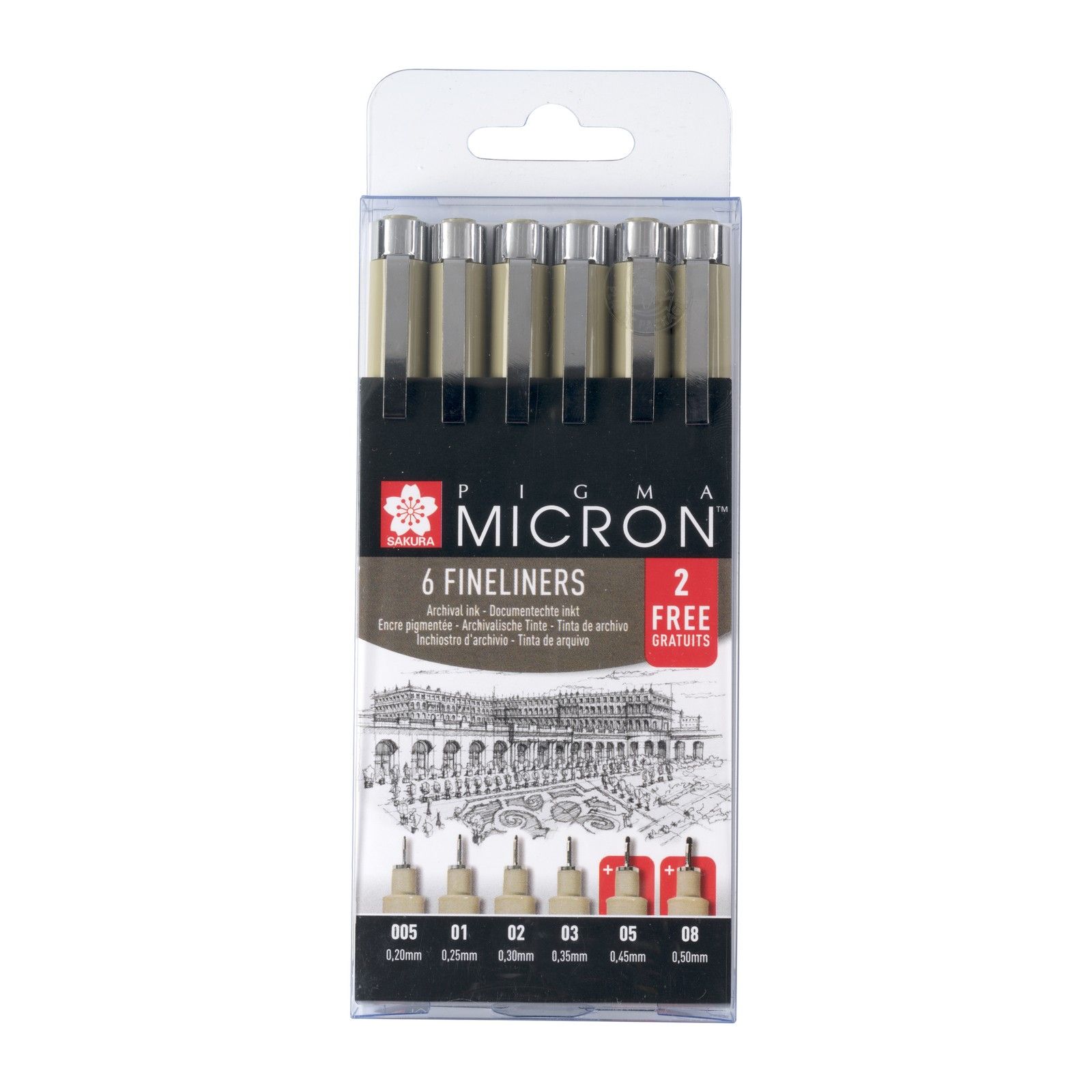 Sakura • Pigma Micron Fineliner Promotie Set 4+2 gratis