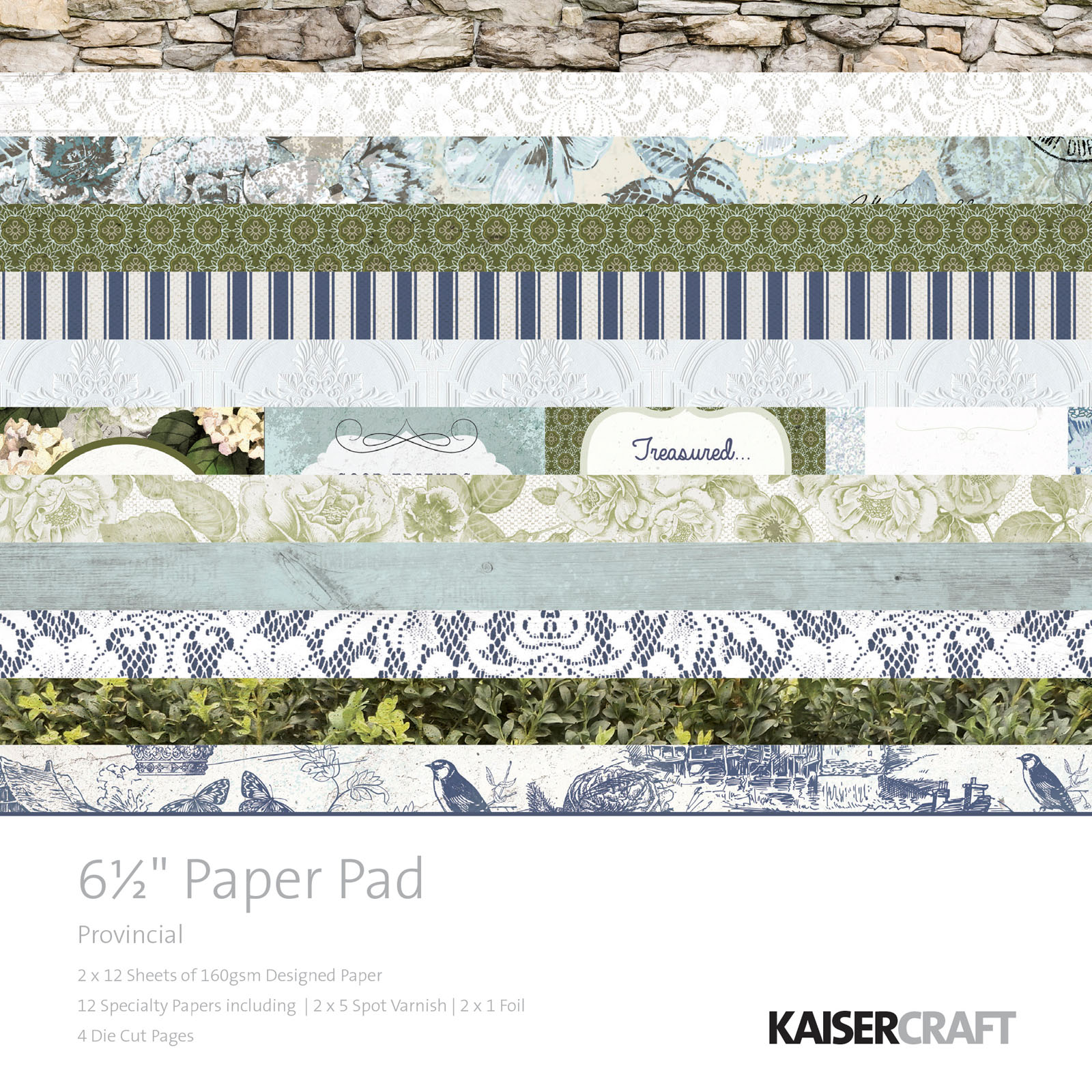Kaisercraft • Provincial Paper Pad 16,5X16,5Cm