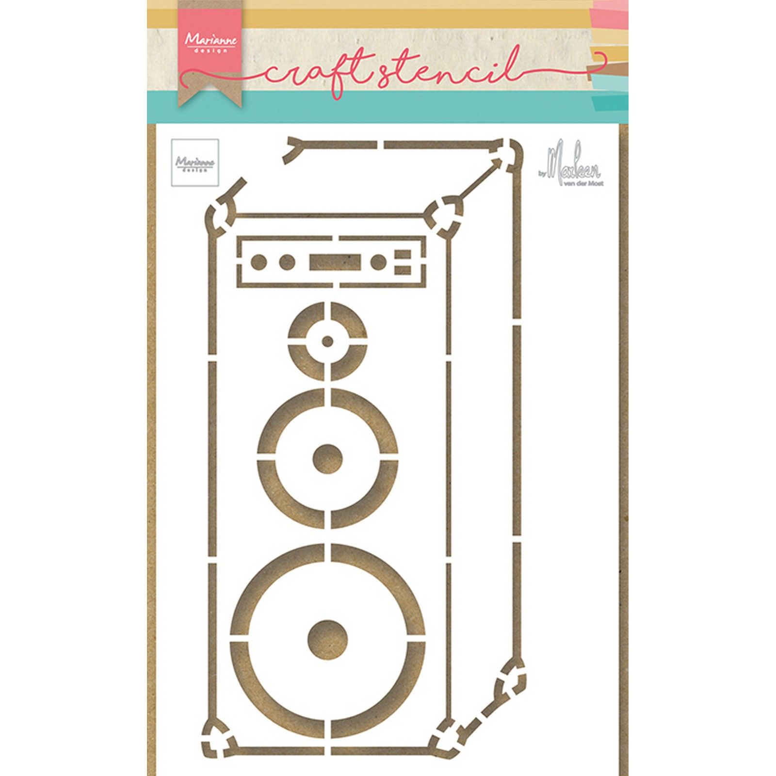 Marianne Design • Craft stencil by Marleen Music speaker