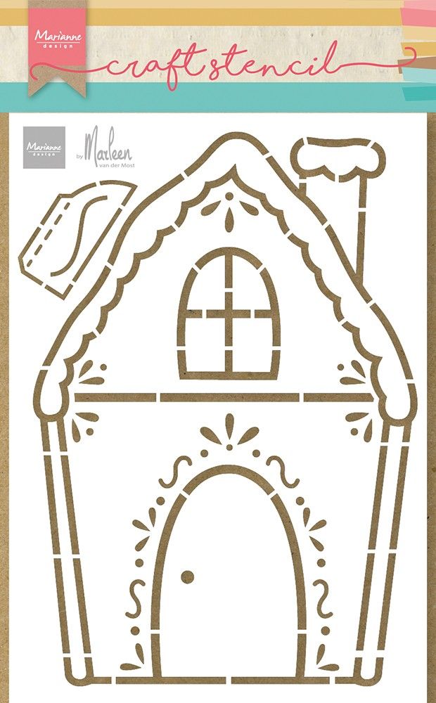 Marianne Design • Craft Stencils Gingerbread house by Marleen