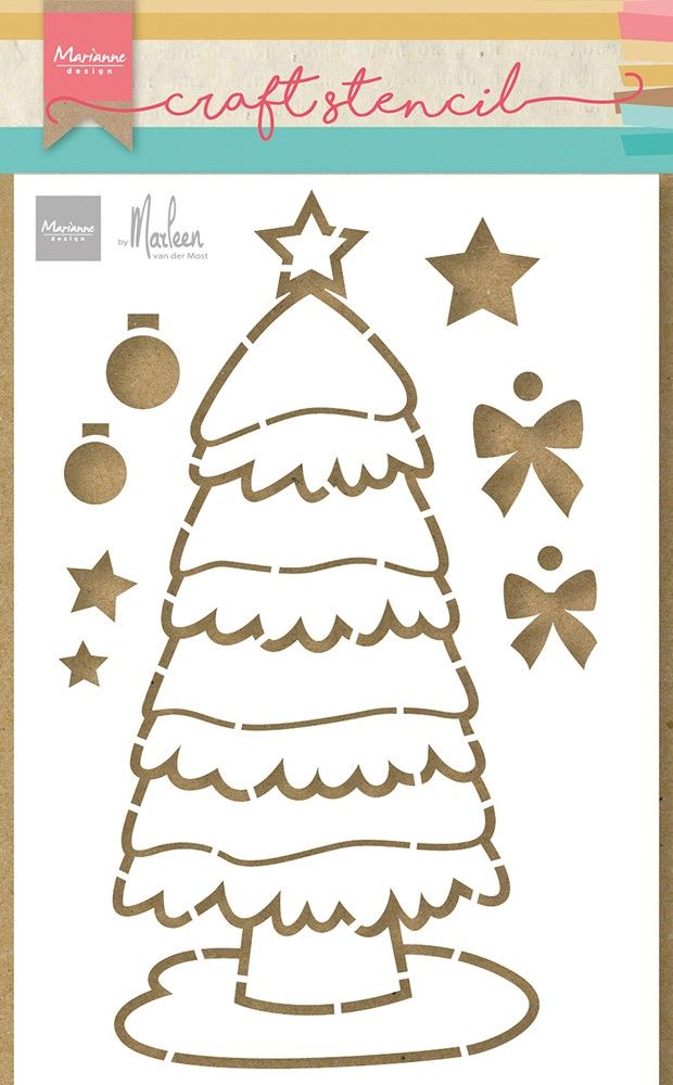 Marianne Design • Craft Stencils Christmas tree by Marleen