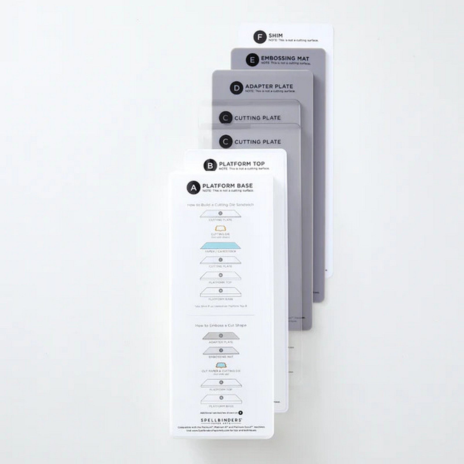 Spellbinders • Sistema Compacto Universal de Placas para Troquelado & Embossing 8,9x22,9cm 7uds