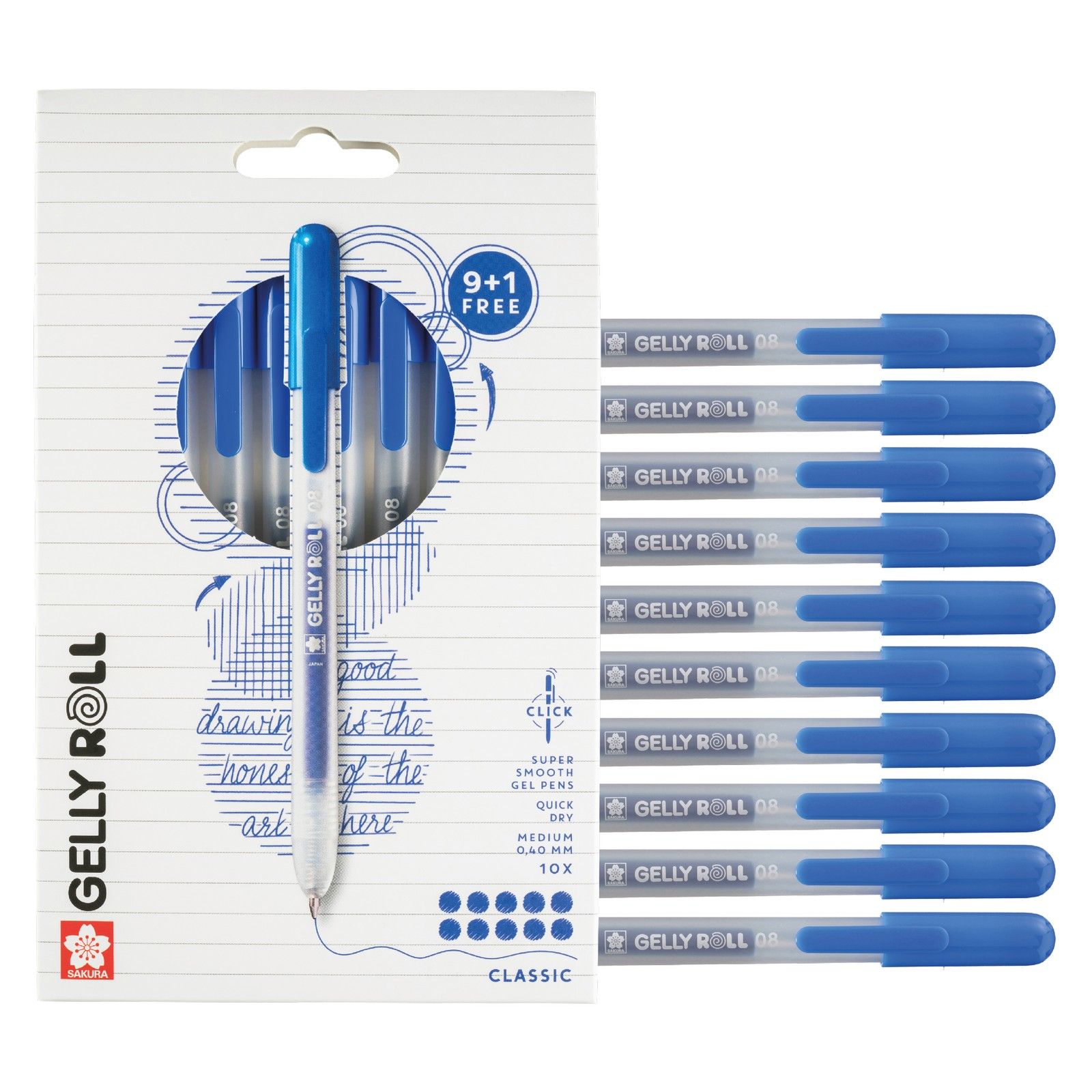Sakura • Gelly Roll Retractable Classic Set Blue 10pcs