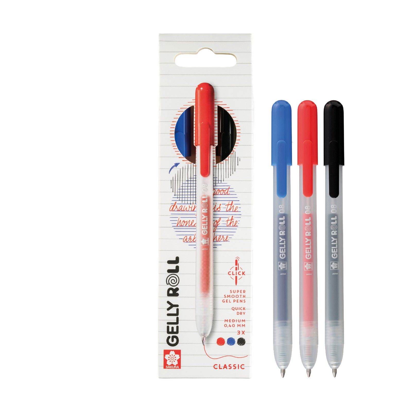 Sakura • Gelly Roll Retractable Classic Set Red Blue Black 3pcs