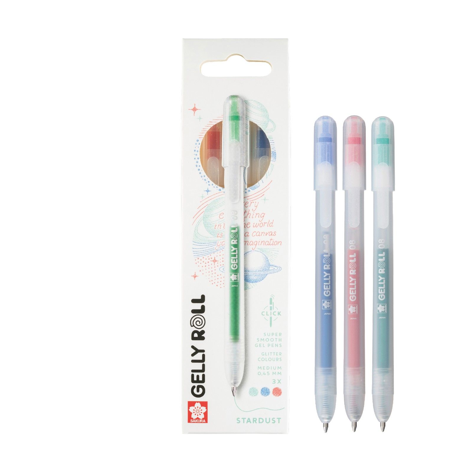 Sakura • Gelly Roll Retractable Stardust Set Red Blue Green 3pcs