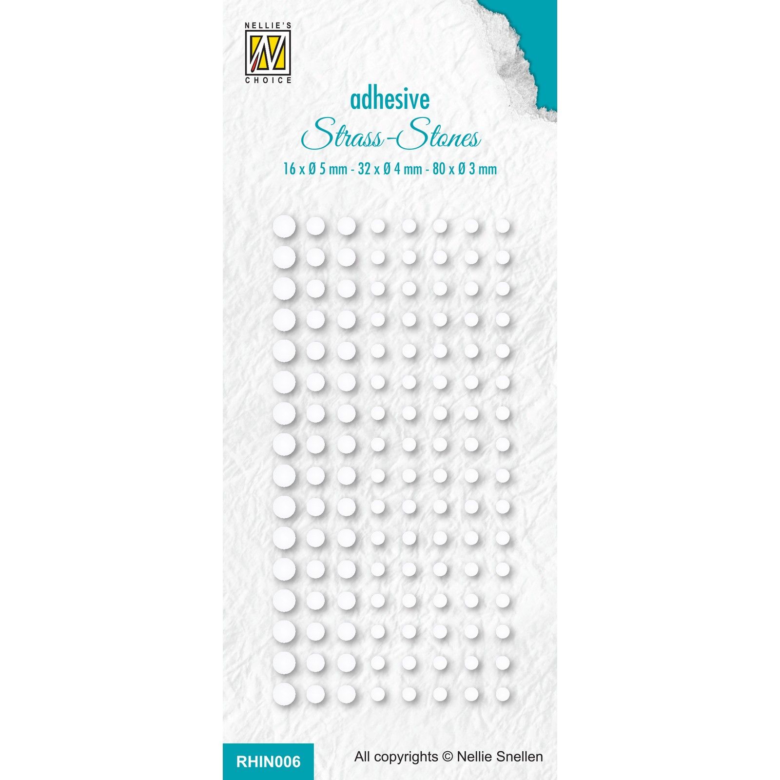 Nellie's Choice • Adhesive Rhinestones Set 6 White (Colorless)