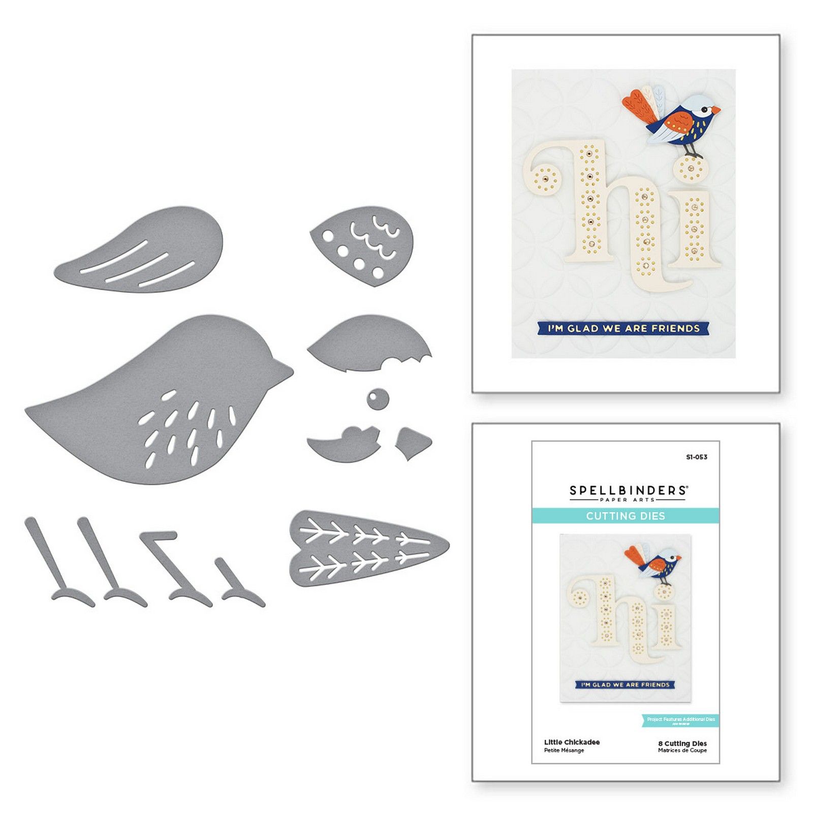 Spellbinders • Etched Snijmallen Little Chickadee 5x3,2cm 8st.