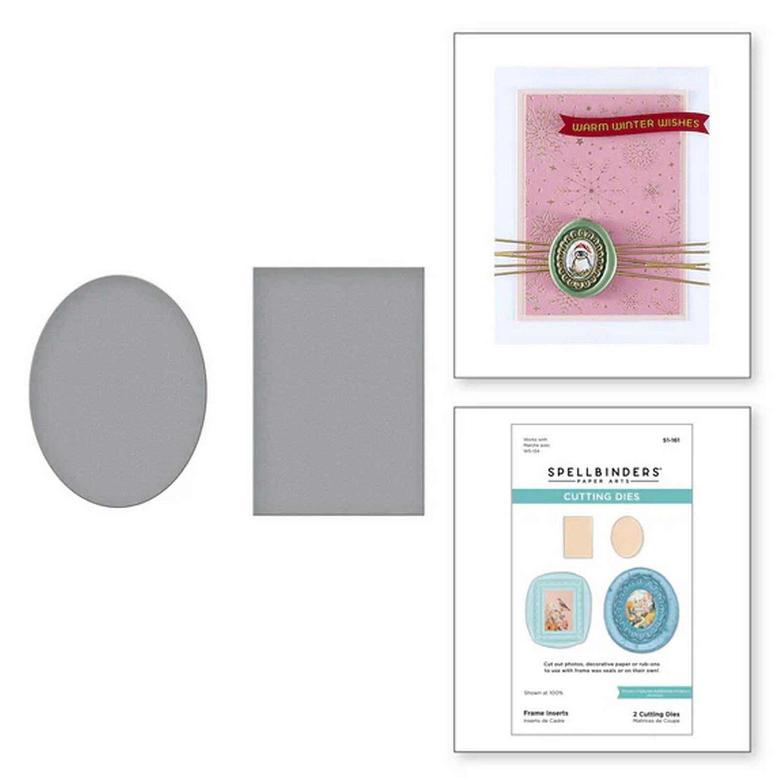 Spellbinders • Fustelle da Taglio Inserti Cornice Rettangolo & Ovale 1,42x2,06cm & 1,47x1,93cm 2pz