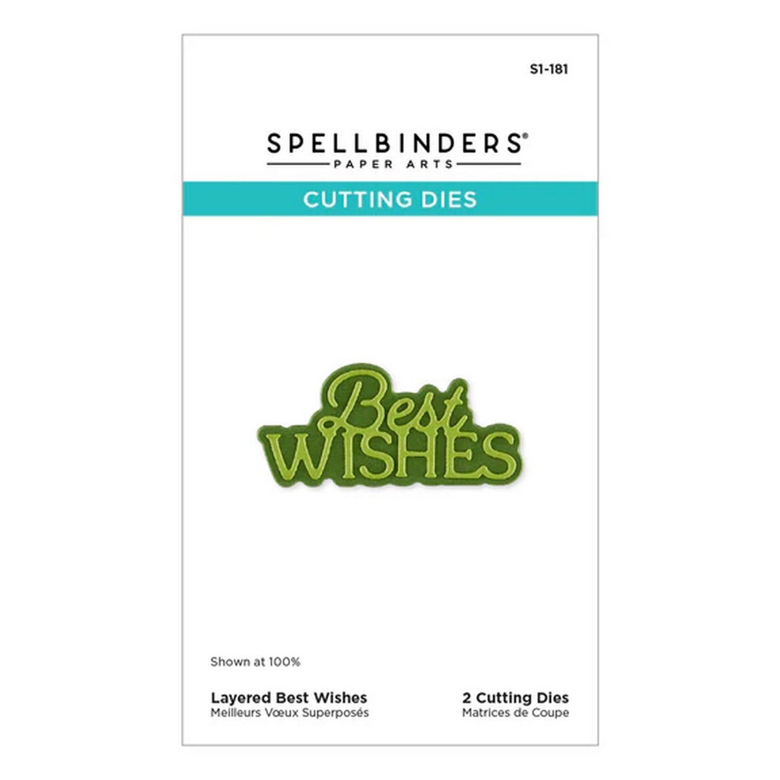 Spellbinders • Fustelle da Taglio Metallo Layered Sentiment 5,7x2,5cm 2pz