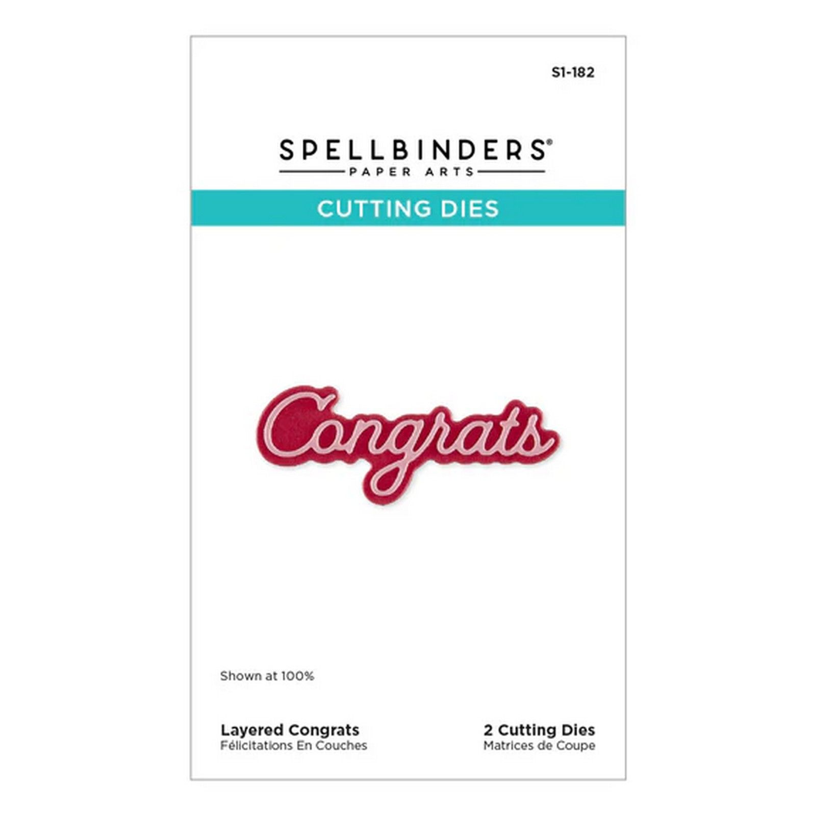 Spellbinders • Fustelle da Taglio Stratificate Etched Congrats 6,2x2,4cm 2pz
