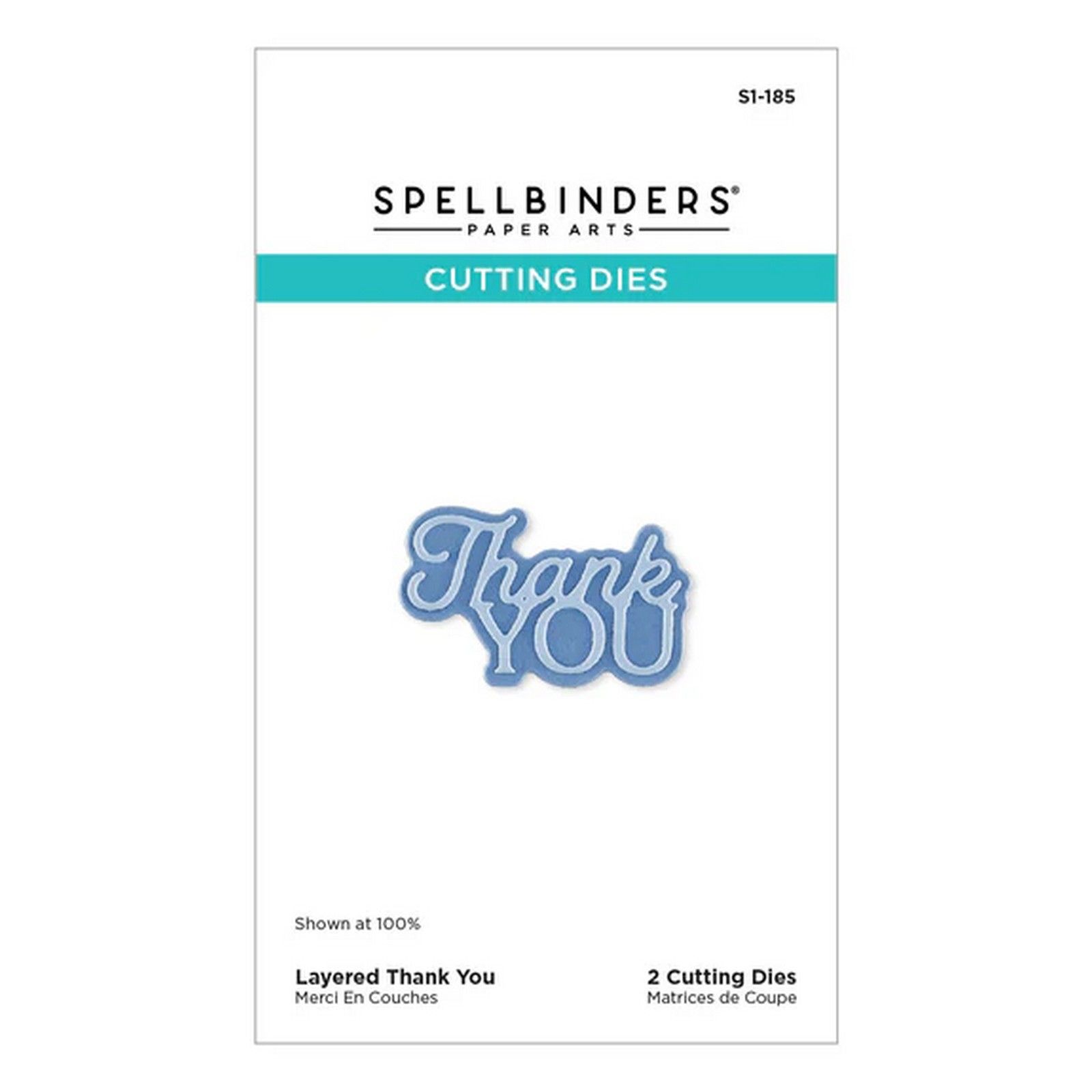 Spellbinders • Fustelle da Taglio Stratificate Thank You 4,1x2,4cm & 4,4x2,7cm 2pz