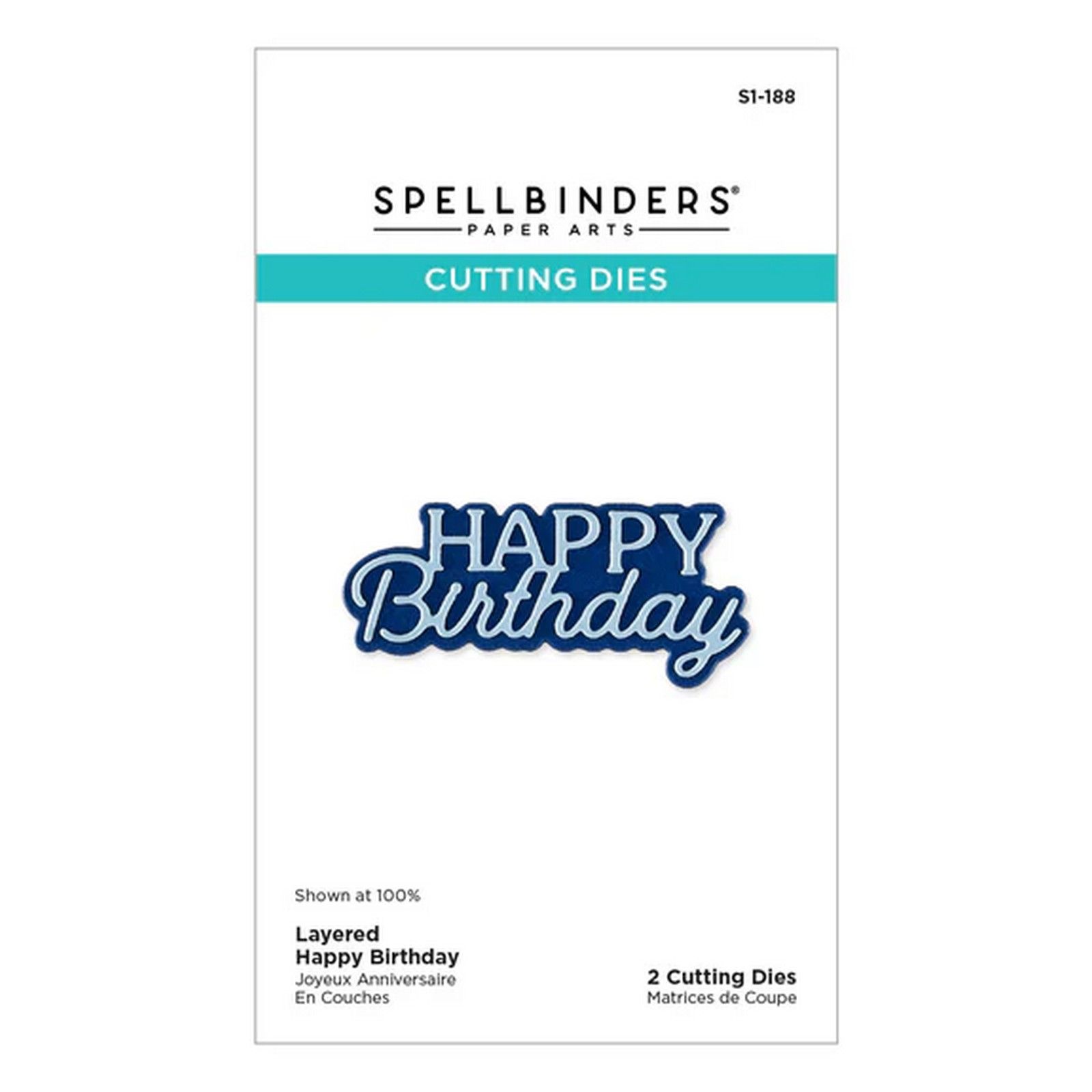 Spellbinders • Fustelle da Taglio Layered Happy Birthday 6x2,5cm 2pz