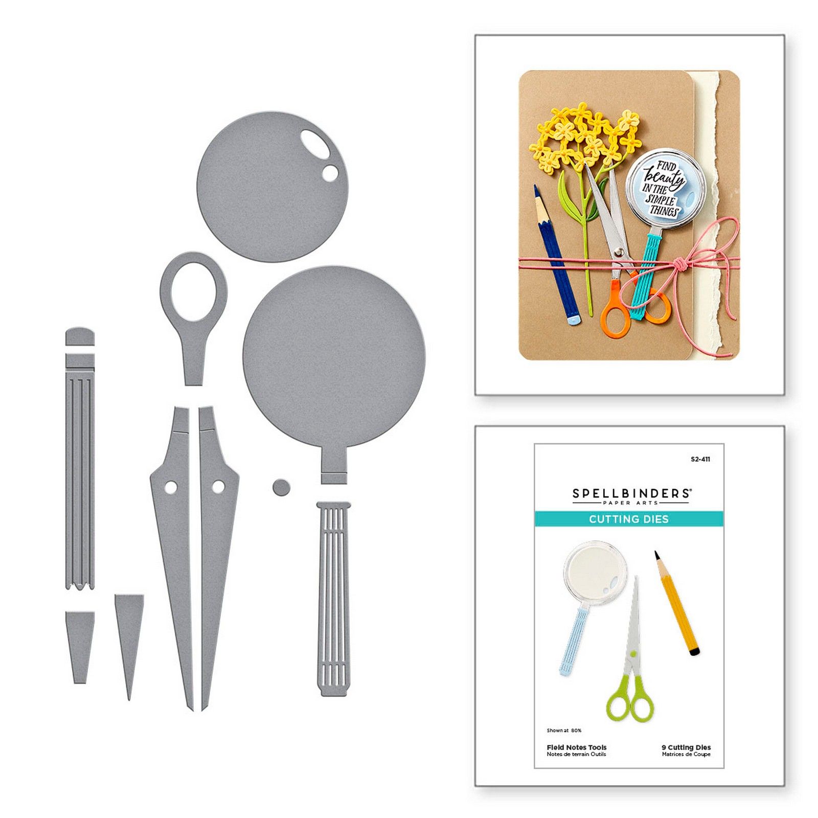 Spellbinders • Set de Troqueles de Corte Field Notes Tools 3,9x8,3cm 9uds