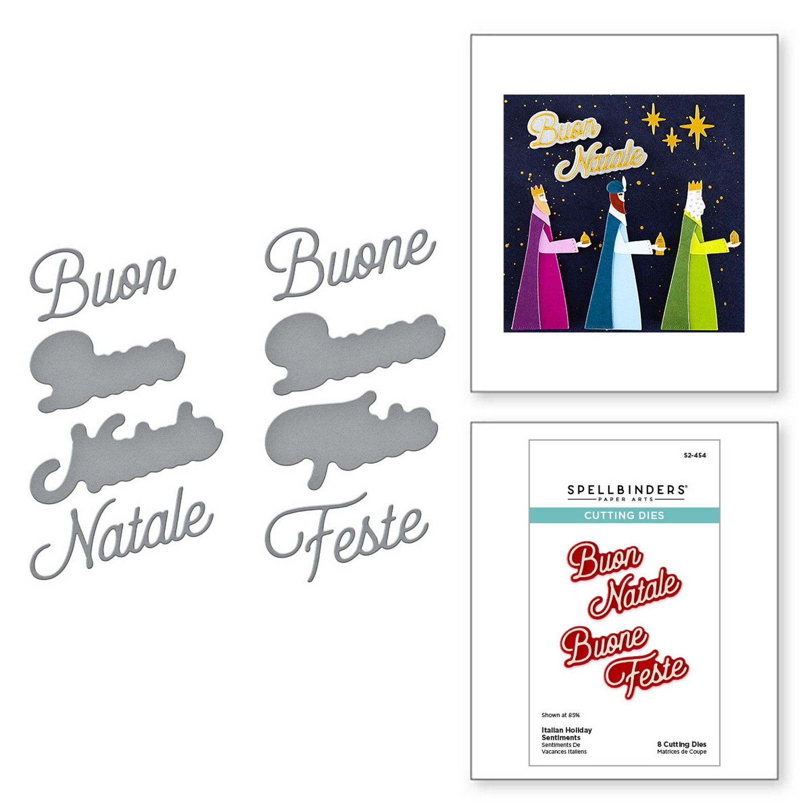 Spellbinders • Troqueles de Corte Italian Holiday Sentiments 5,2x2,8cm 8uds