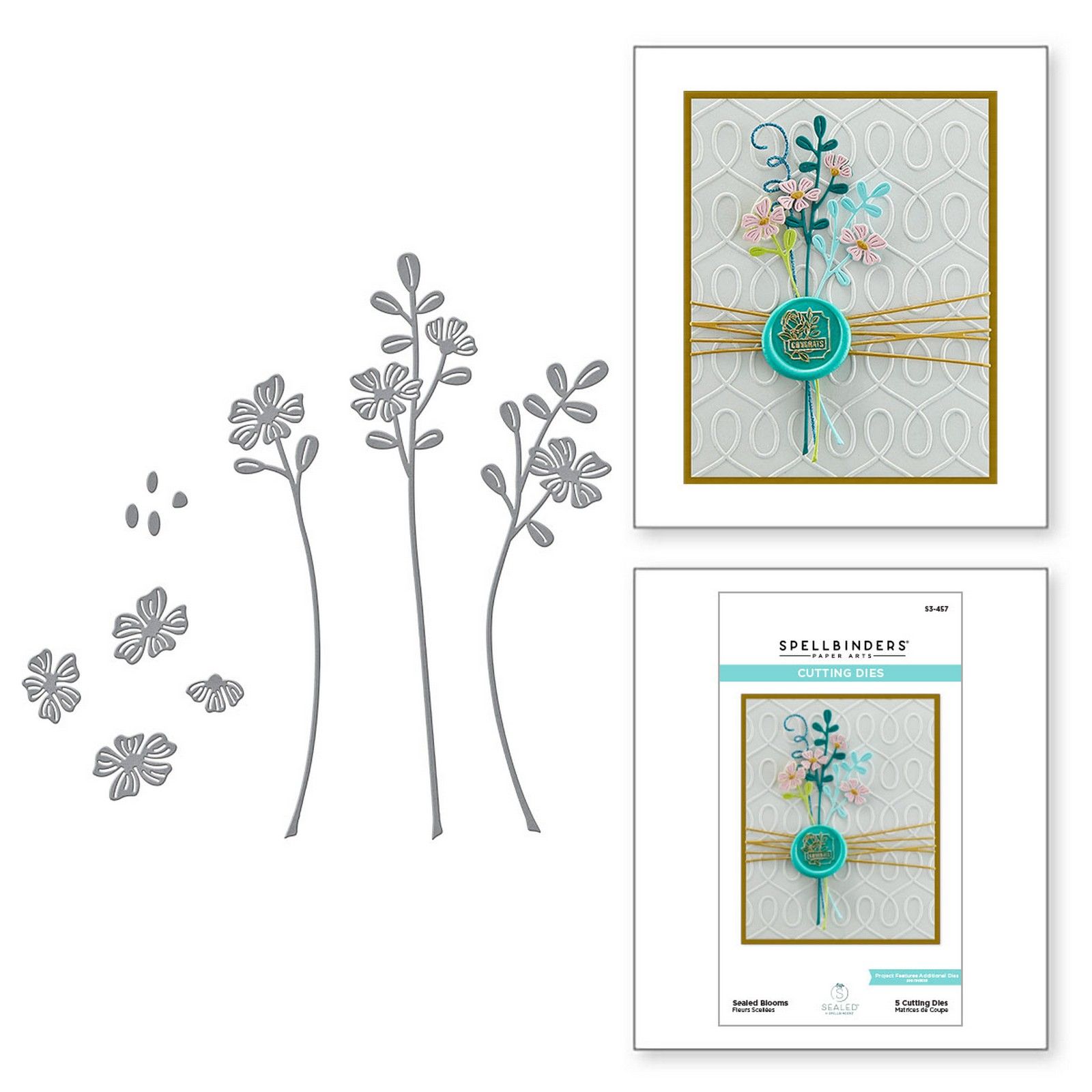 Spellbinders • Sealed Blooms Troqueles de Corte 1,95x9,83cm 5uds