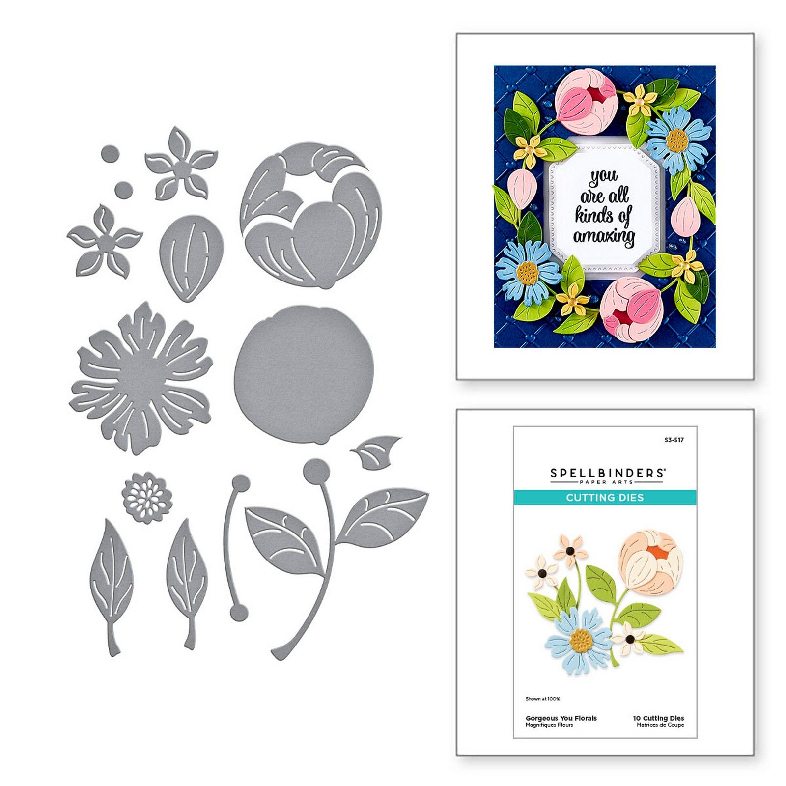 Spellbinders • Troqueles de Corte Gorgeous You Florals 10uds