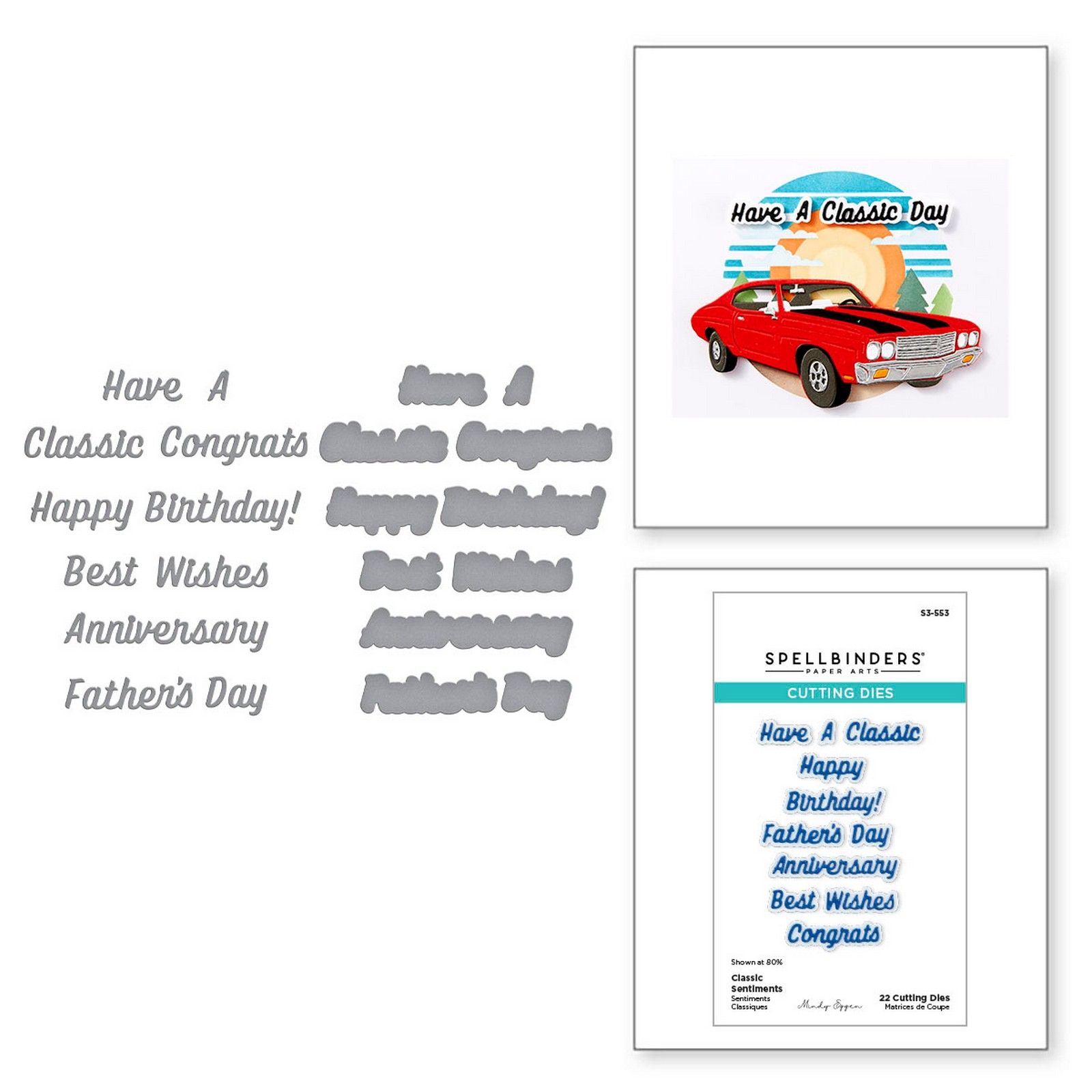 Spellbinders • Troqueles de Corte Classic Sentiments 22uds
