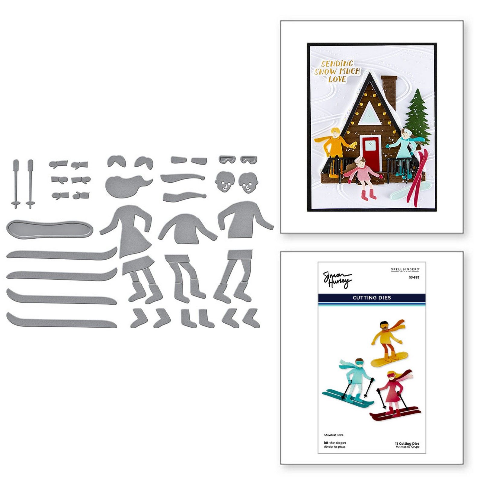 Spellbinders • Troqueles de Corte Hit the Slopes Etched 5x5,2cm & 3,6x4,5cm 11uds