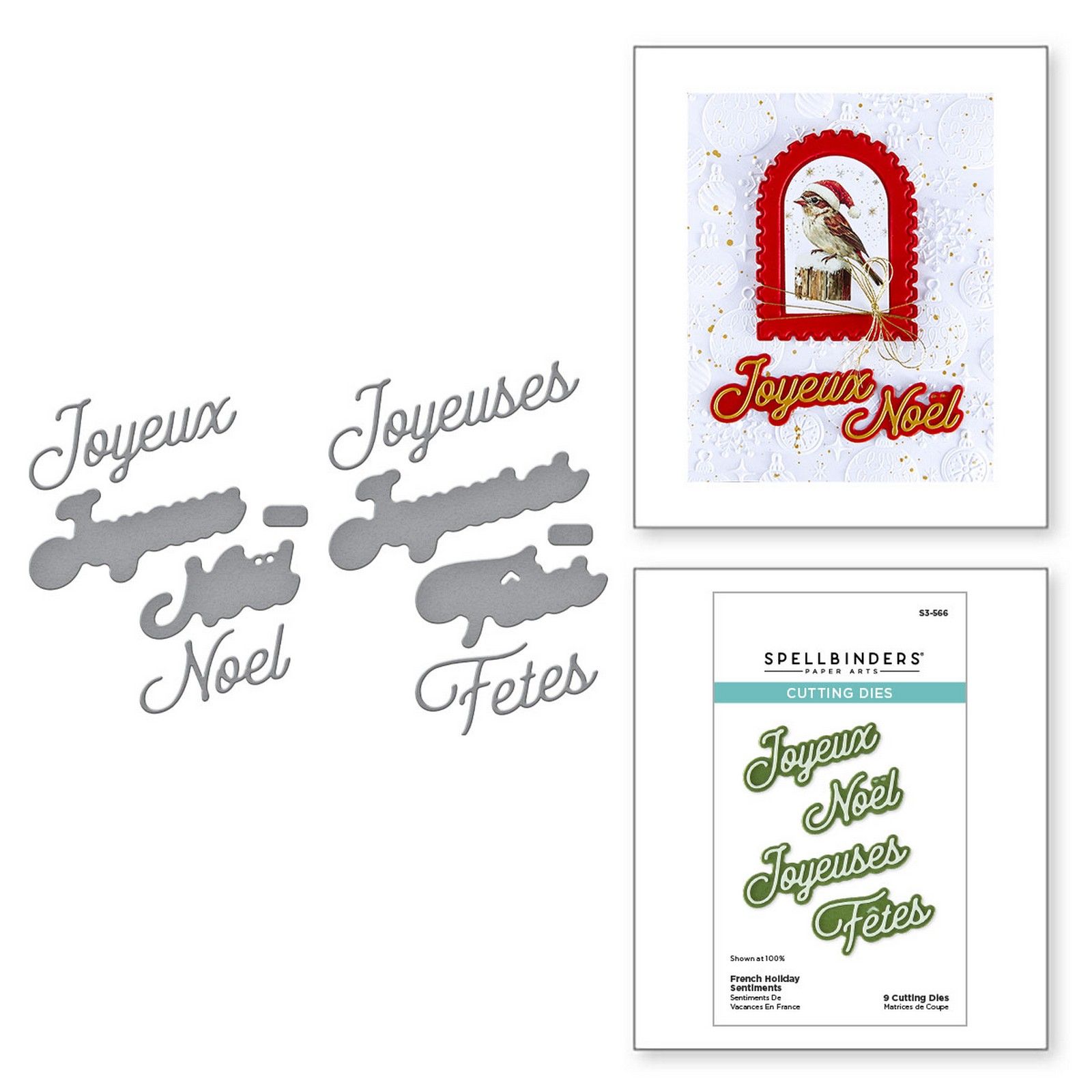 Spellbinders • Set de Troqueles de Corte French Holiday Sentiments 3,9–6,7cm 9uds