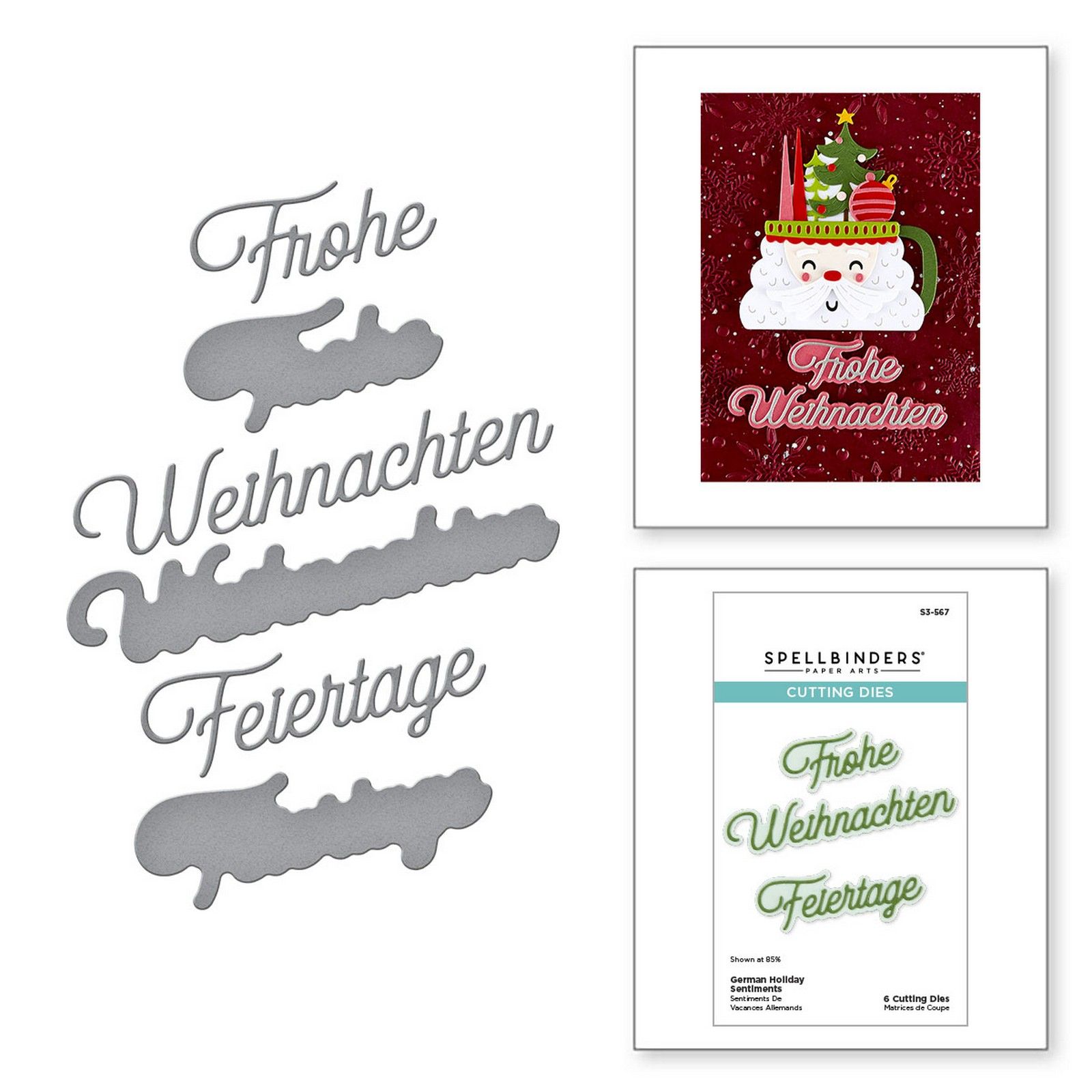Spellbinders • Troqueles de Corte German Holiday Sentiments 9,6x3,1cm 6uds