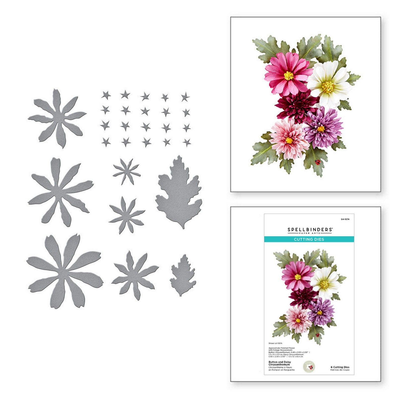 Spellbinders • Etched Dies Button and Daisy Chrysanthemum by Susan Tierney-Cockburn
