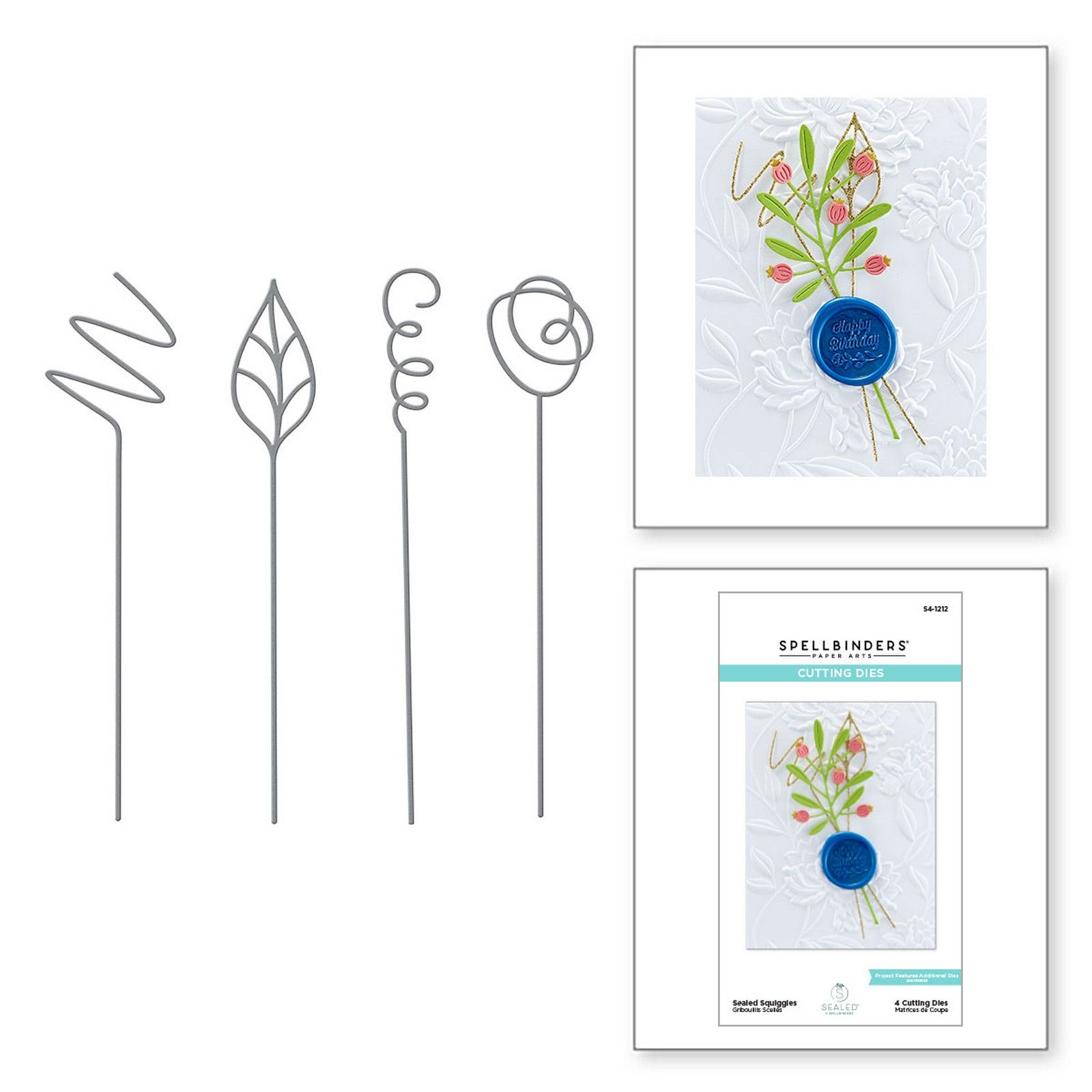 Spellbinders • Troqueles de Corte Sealed Squiggles 13cm 4uds