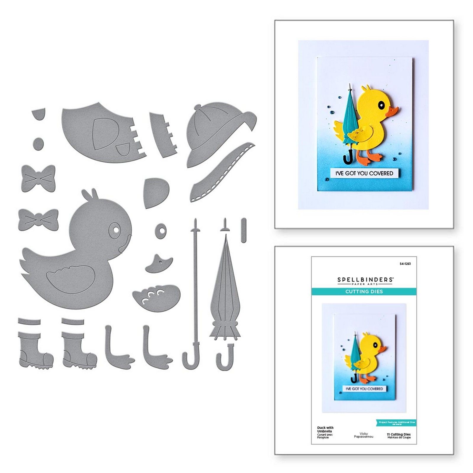 Spellbinders • Troqueles de Corte Duck With Umbrella Etched 5,26cm 11uds