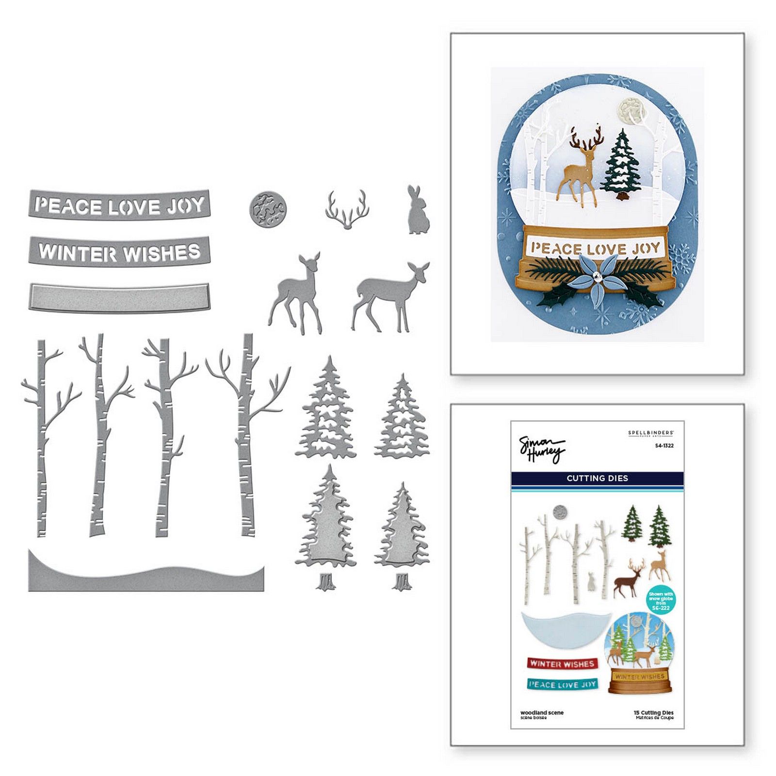 Spellbinders • Troqueles Metálicos Escena de Bosque Hasta 7,9cm 15uds