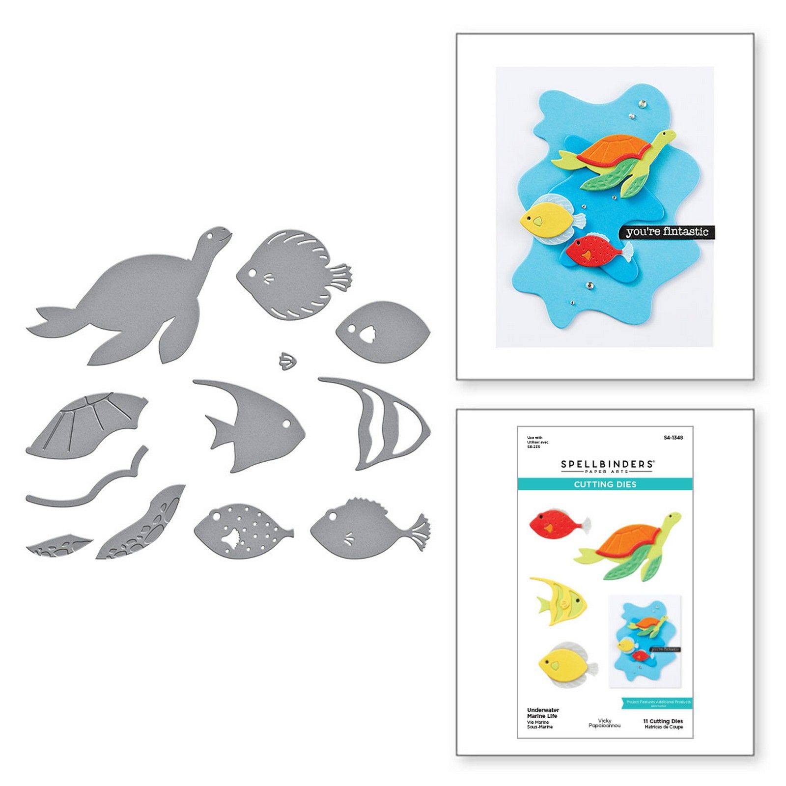 Spellbinders • Troqueles de Corte Bajo el Mar Vida Marina 5,8x3,9cm 11uds
