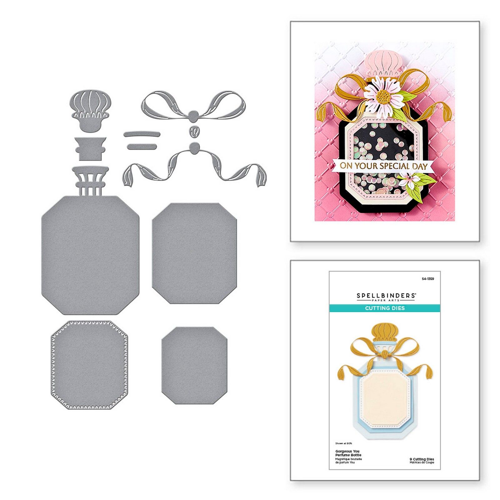 Spellbinders • Troqueles de Corte Gorgeous You Perfume Bottle 10,1x12,5cm 9uds