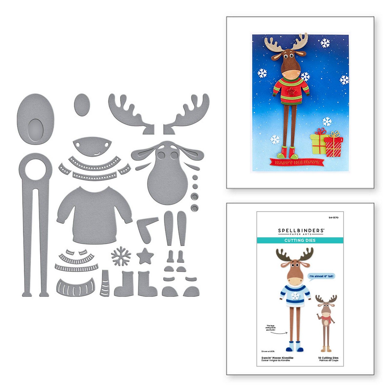 Spellbinders • Set de Troqueles de Corte Dancin' Moose Klondike 0,4-8,6cm 18uds