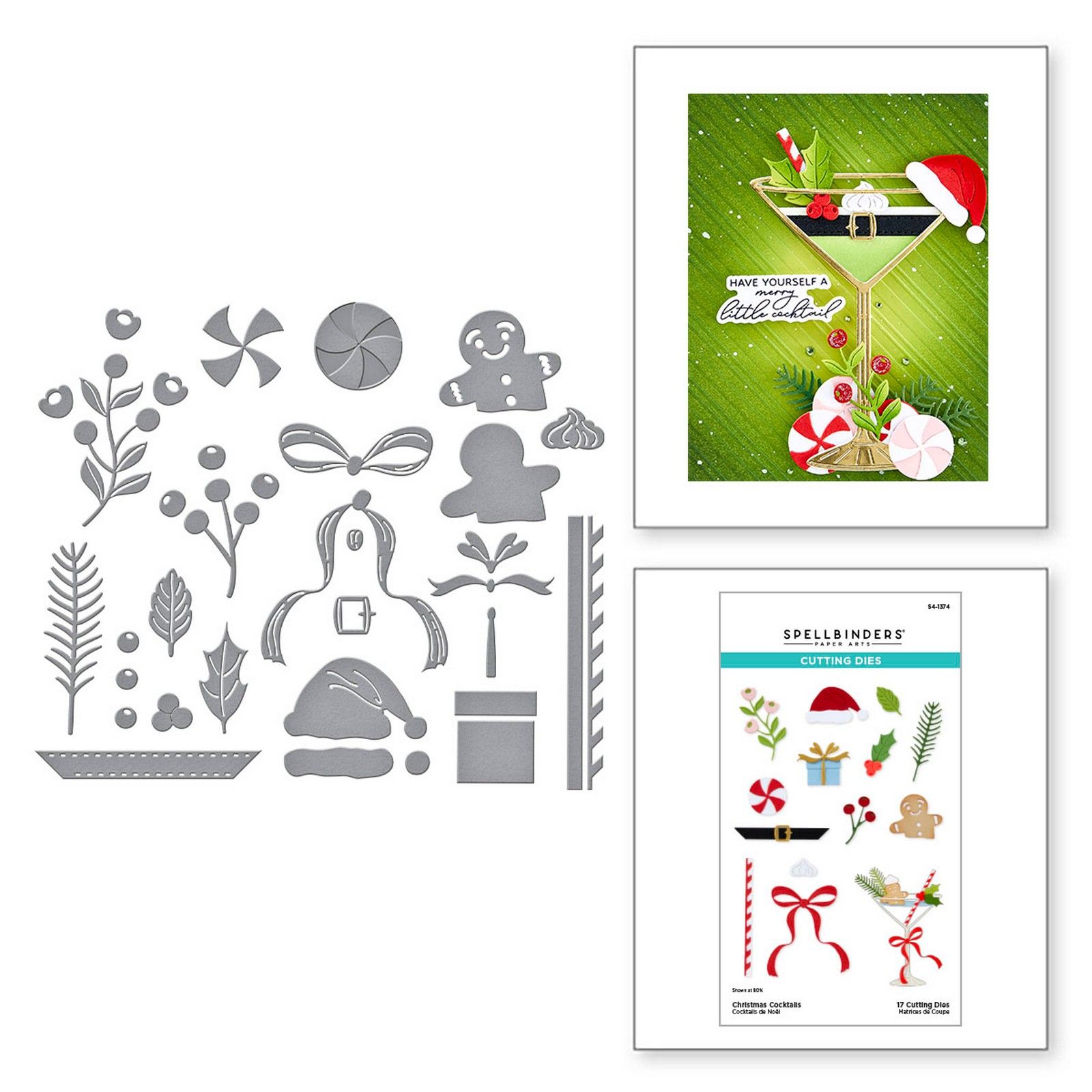 Spellbinders • Troqueles de Corte Etched Christmas Cocktails 17uds