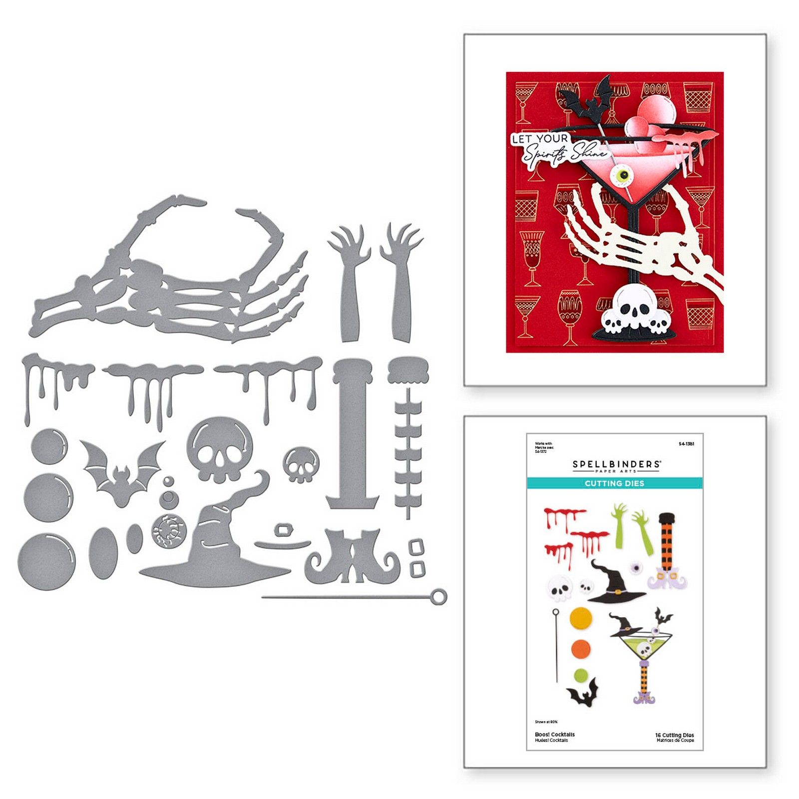 Spellbinders • Troqueles de Corte Halloween Boos! Cocktails 16uds