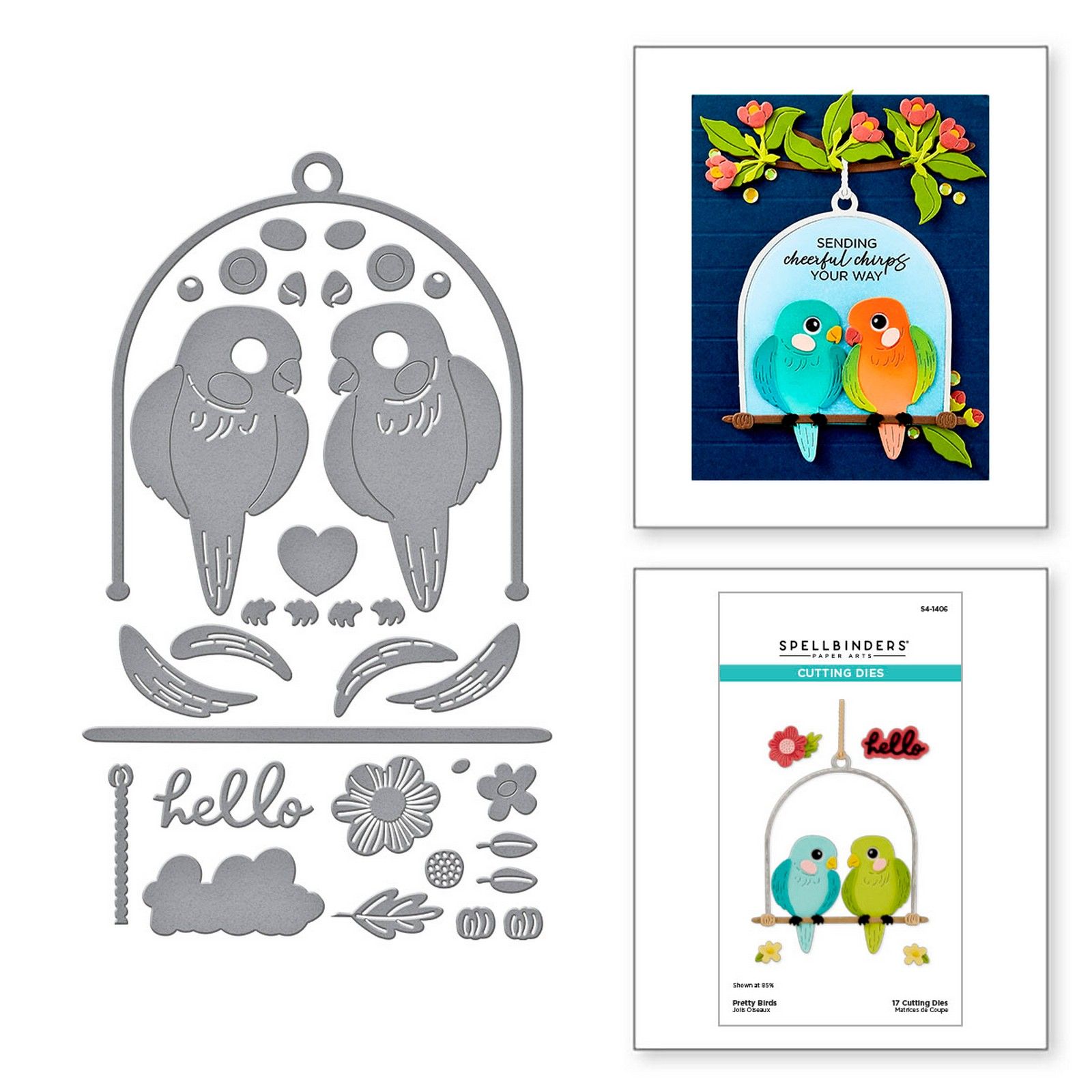 Spellbinders • Troqueles de Corte Pretty Birds 8,2x12,8cm 17uds