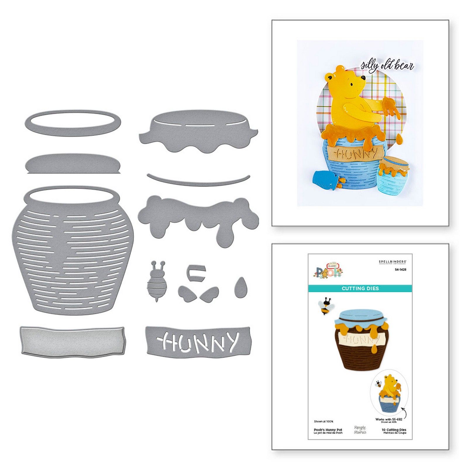 Spellbinders • Fustelle da Taglio Metallo Pooh's Hunny Pot 5,5x6,4cm 9pz