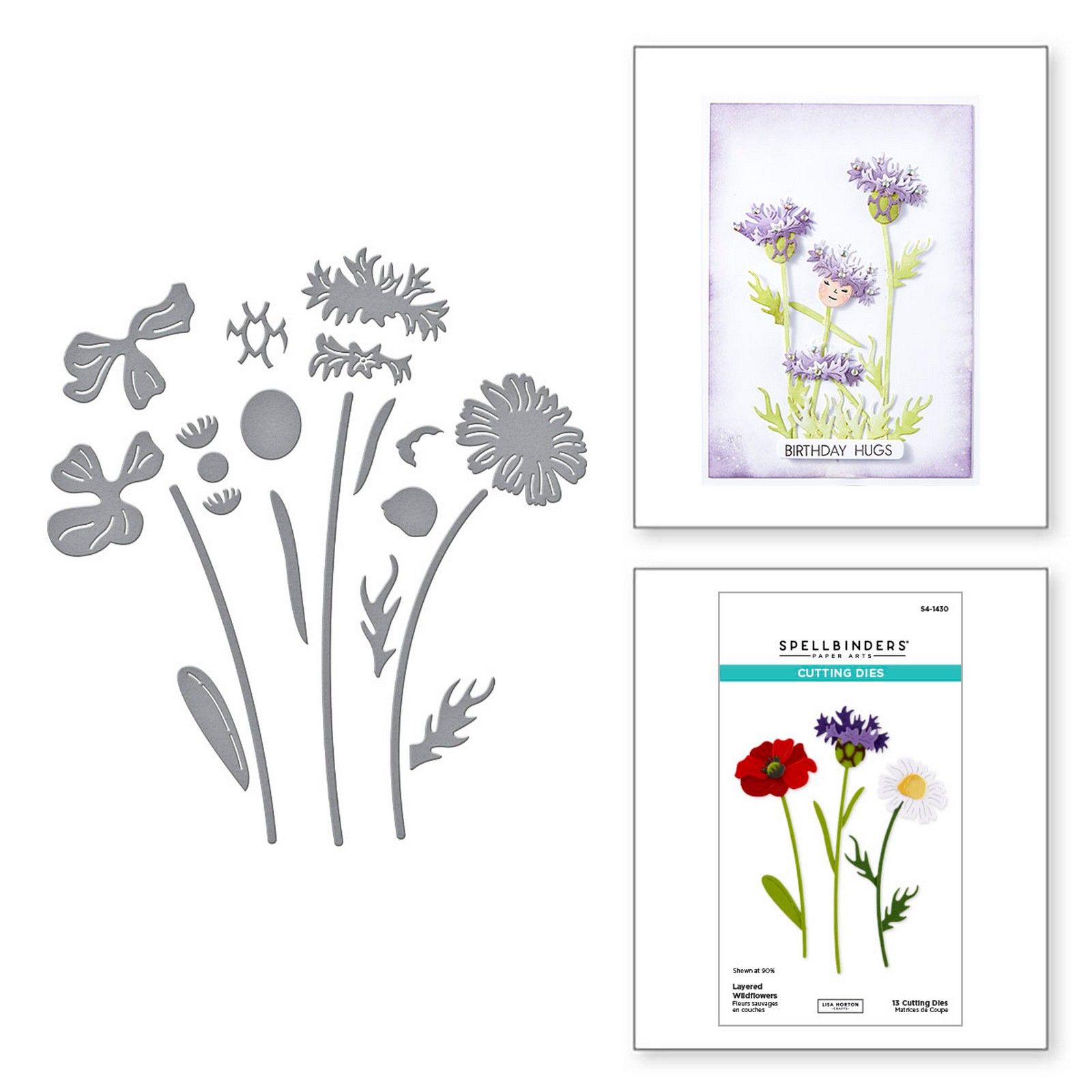 Spellbinders • Lisa Horton Layered Wildflowers Fustelle da Taglio 4,2–13cm 13pz