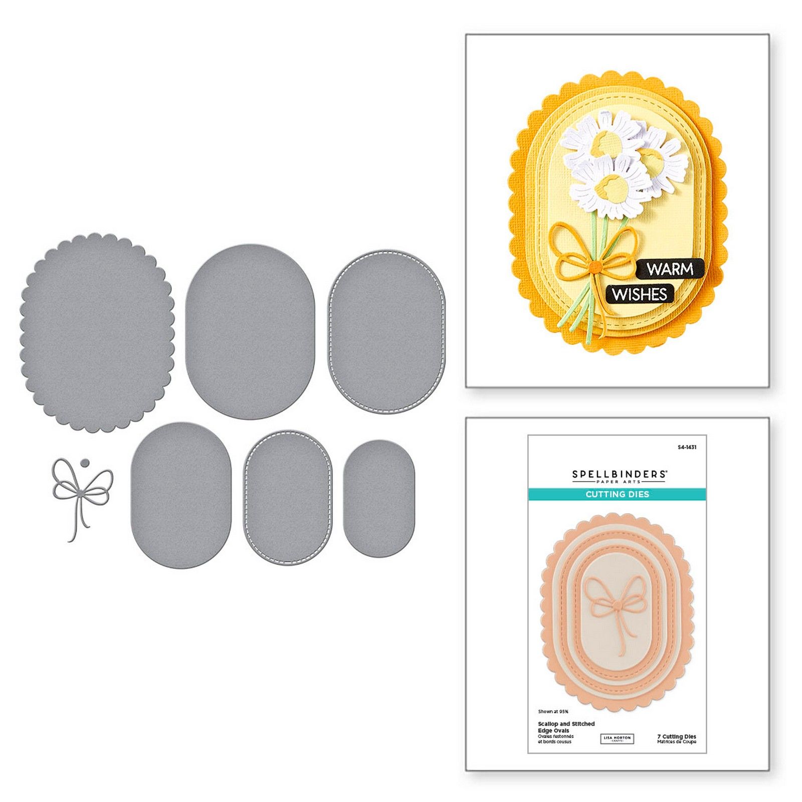 Spellbinders • Lisa Horton Fustelle Smerlate & Cucite Ovali 9,5x12,3cm 7pz