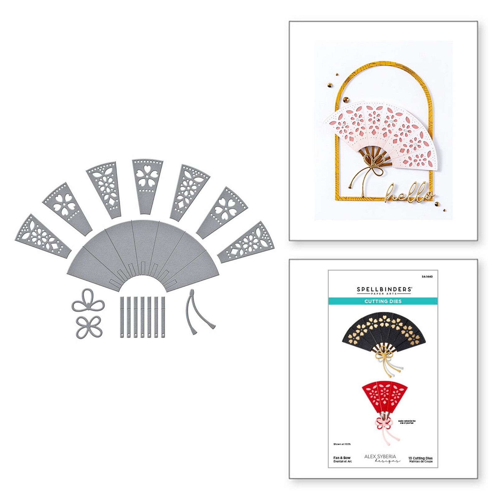 Spellbinders • Fustelle da Taglio Fan & Bow 9,4x5,3cm 13pz